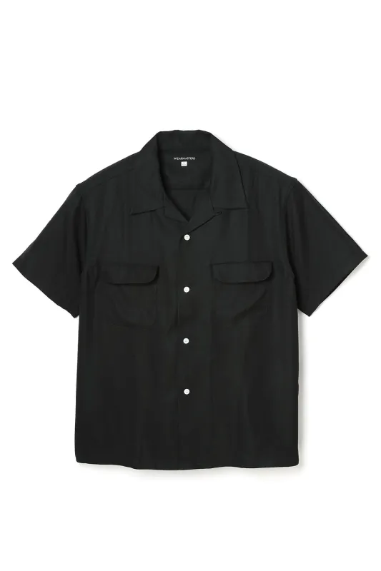 Lot.878 Flap Pocket Rayon Shirt S/S -Black- made by Attractions