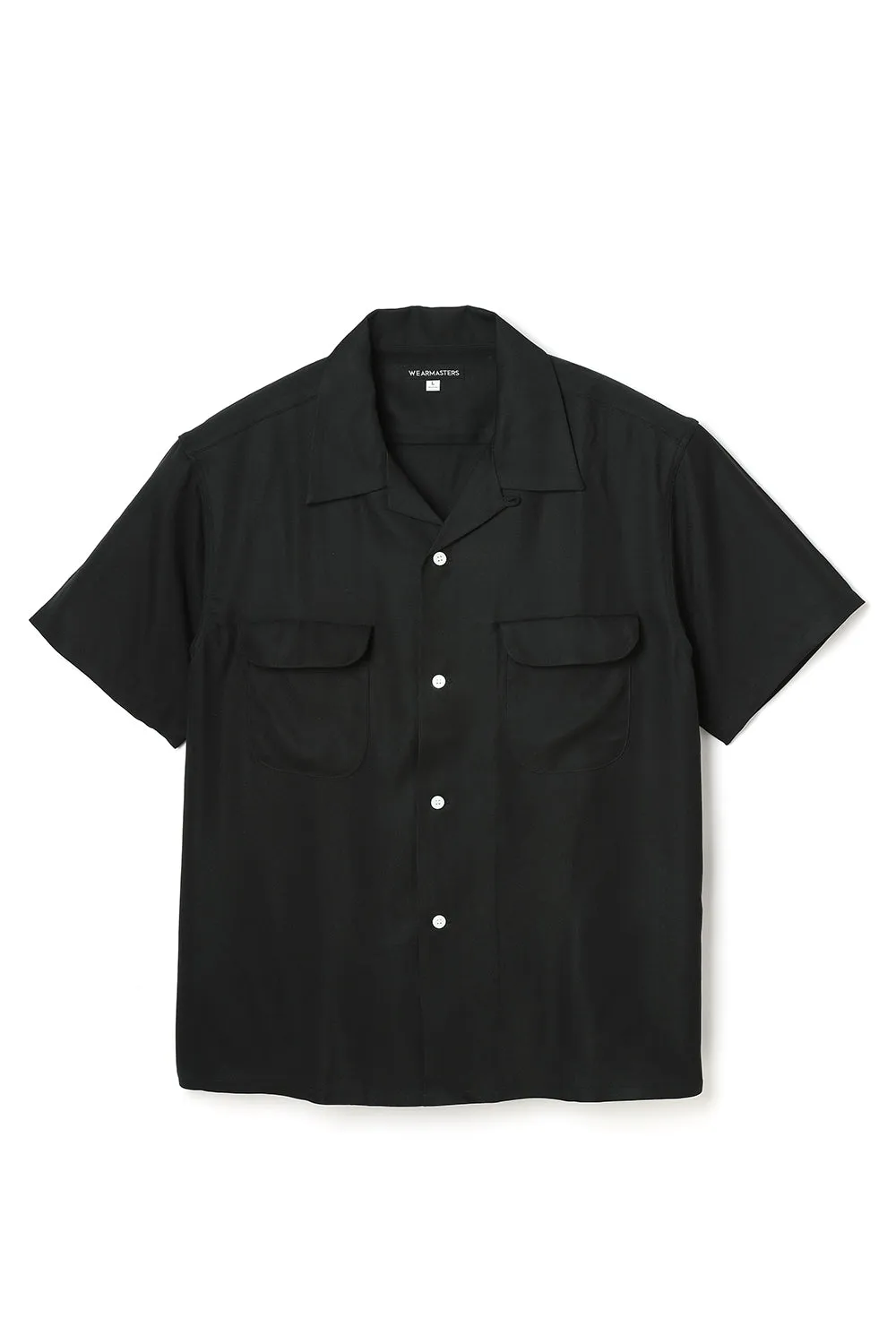 Lot.878 Flap Pocket Rayon Shirt S/S -Black- sold by Attractions