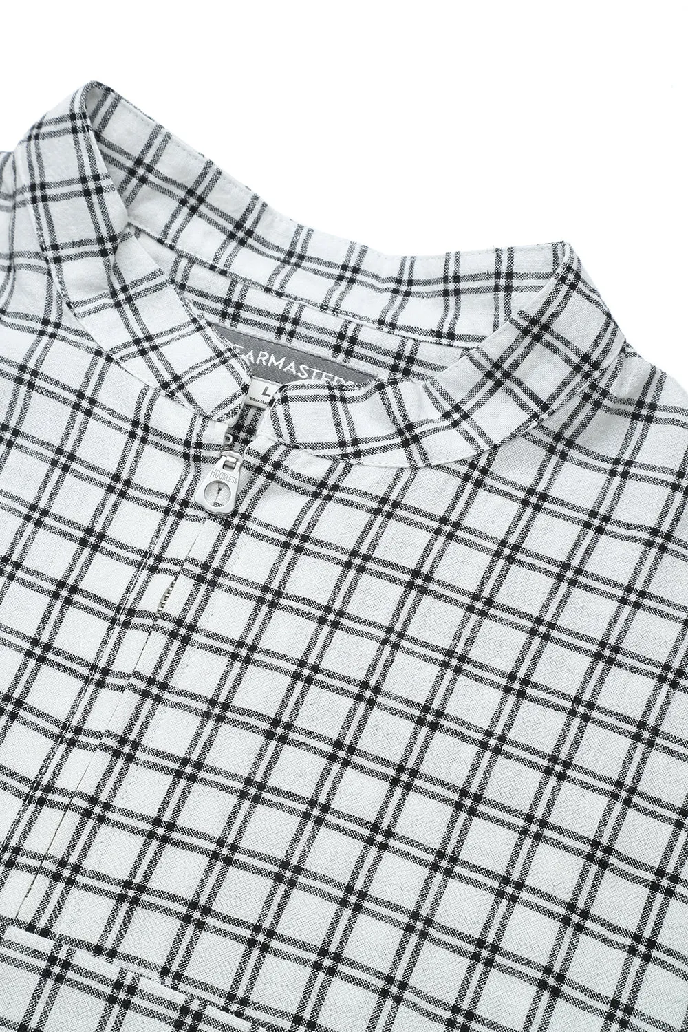 Lot.890 Half Zip Pin Check Shirt -White- sold by Attractions product image thumbnail 3