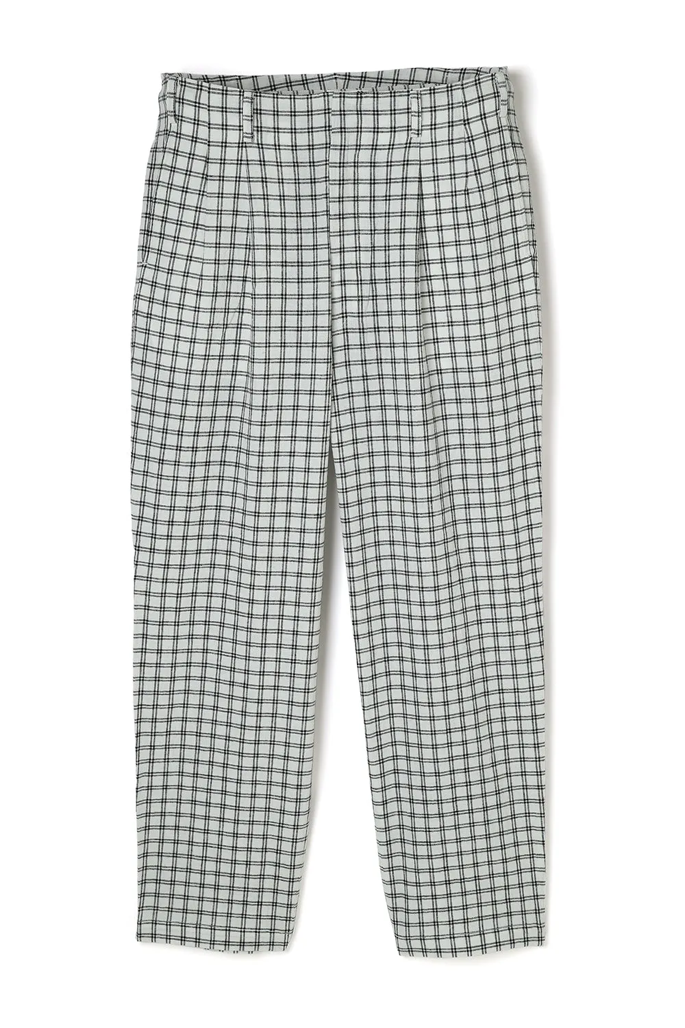 Lot.891 Double Pleats Pin Check Trousers -White- sold by Attractions