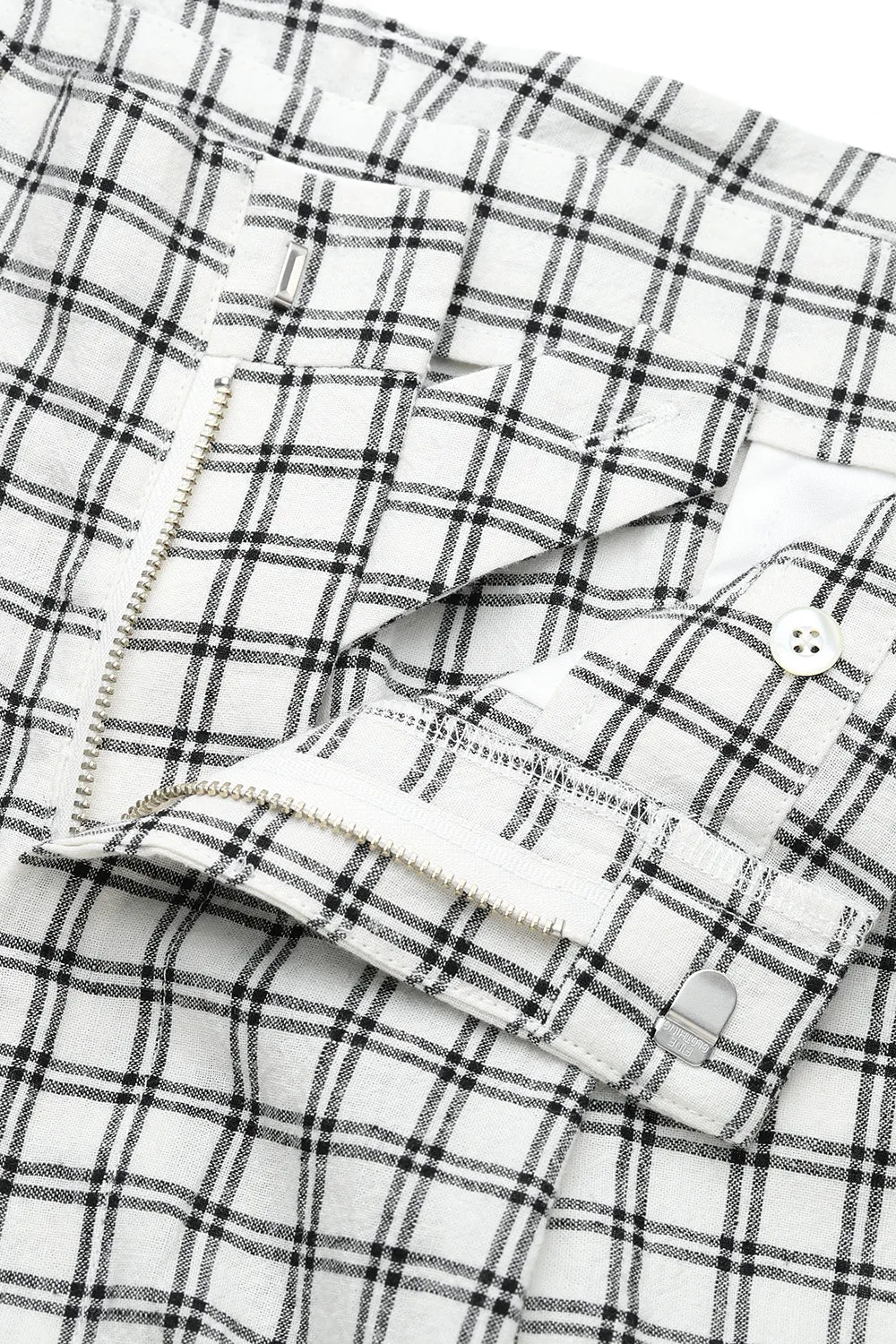 Lot.891 Double Pleats Pin Check Trousers -White- sold by Attractions product image thumbnail 3