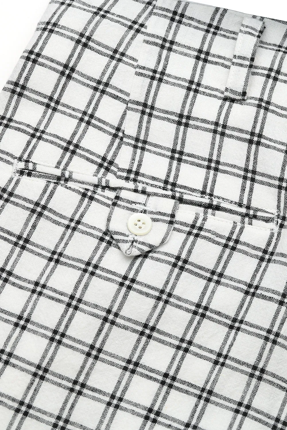 Lot.891 Double Pleats Pin Check Trousers -White- sold by Attractions product image thumbnail 4