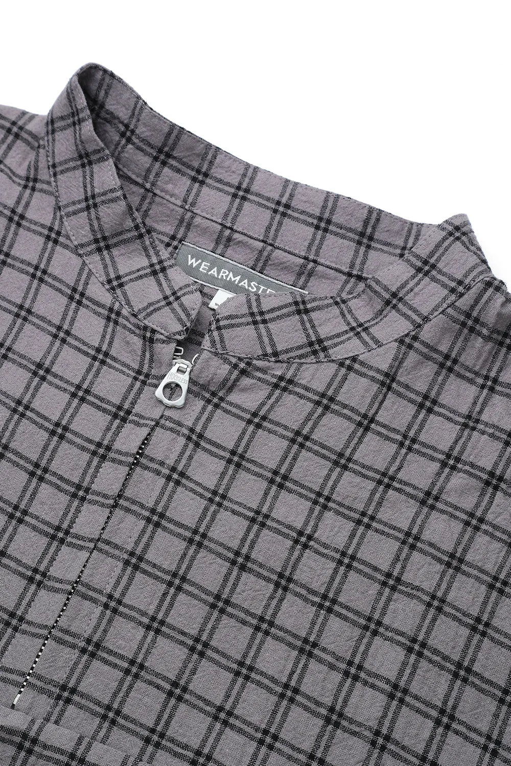 Lot.890 Half Zip Pin Check Shirt -Gray- sold by Attractions product image thumbnail 3