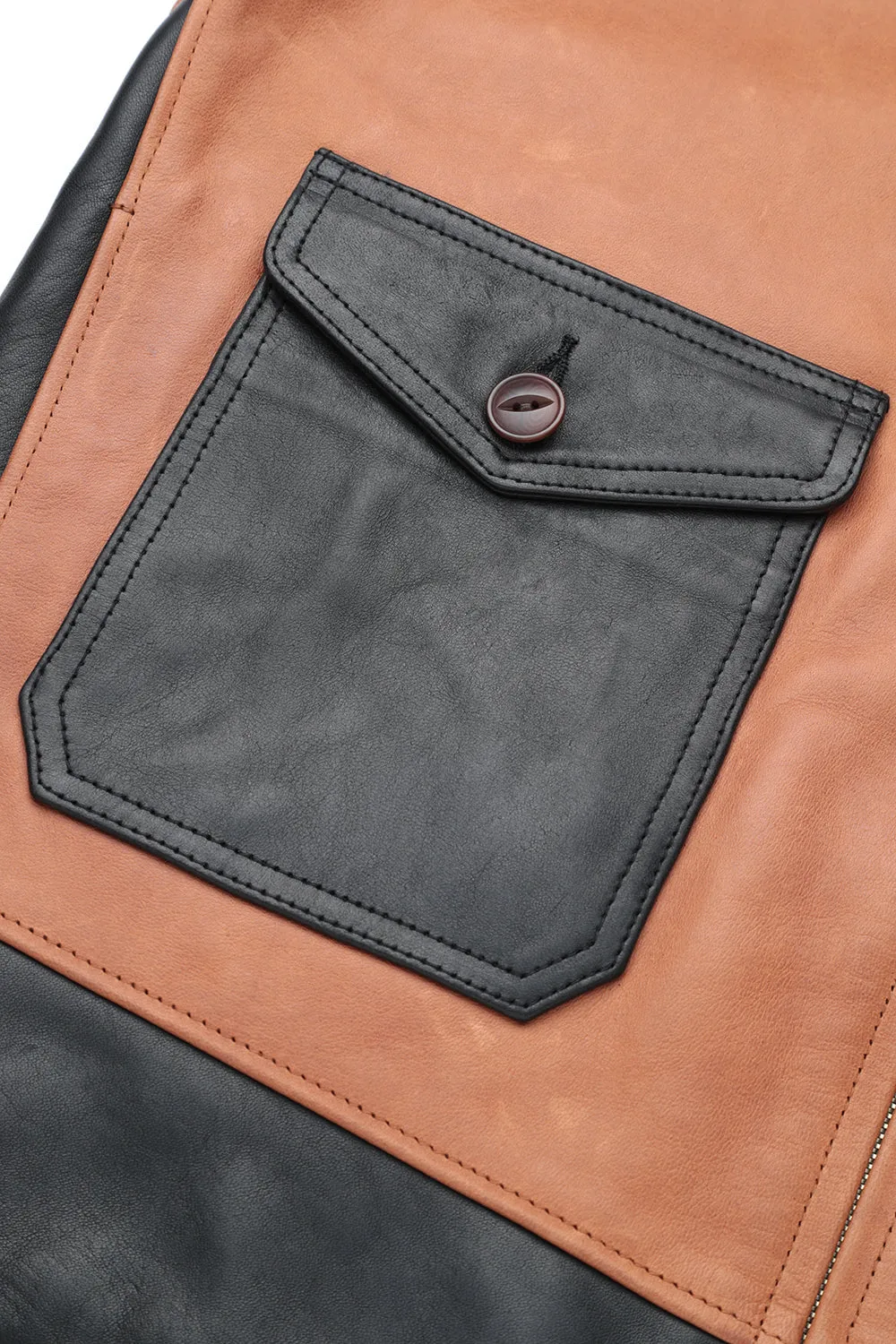 Lot.762 Horsehide A-1 Zip Jacket -Black × Brown- sold by Attractions product image thumbnail 5