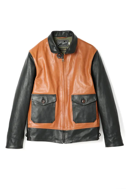 Lot.762 Horsehide A-1 Zip Jacket -Black × Brown- made by Attractions