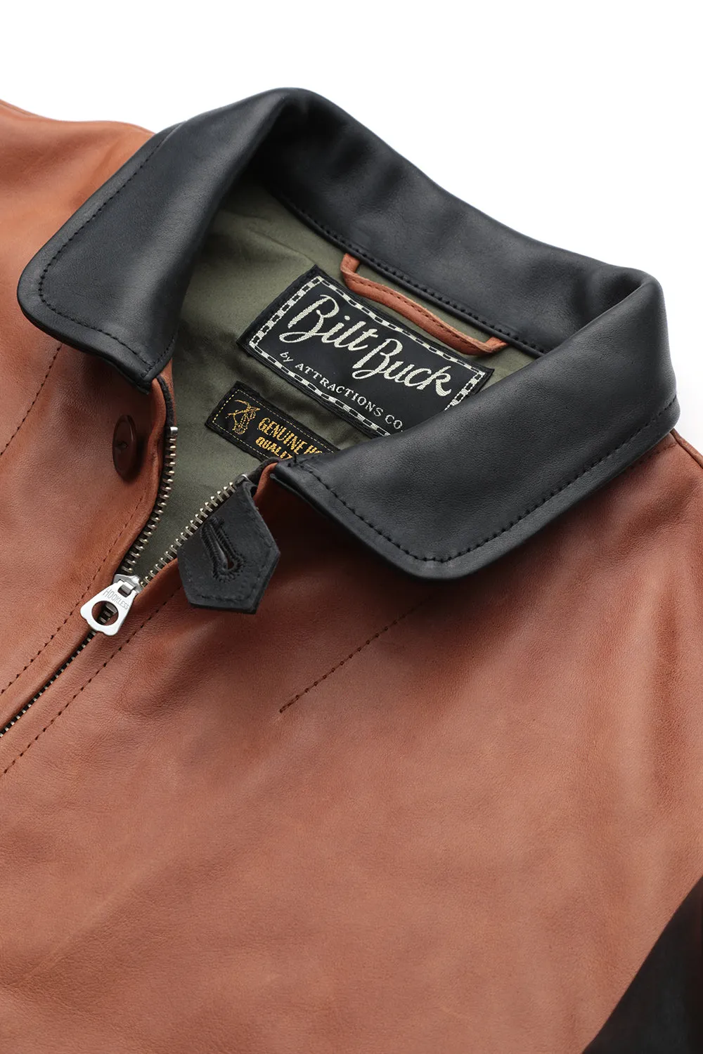 Lot.762 Horsehide A-1 Zip Jacket -Black × Brown- sold by Attractions product image thumbnail 3