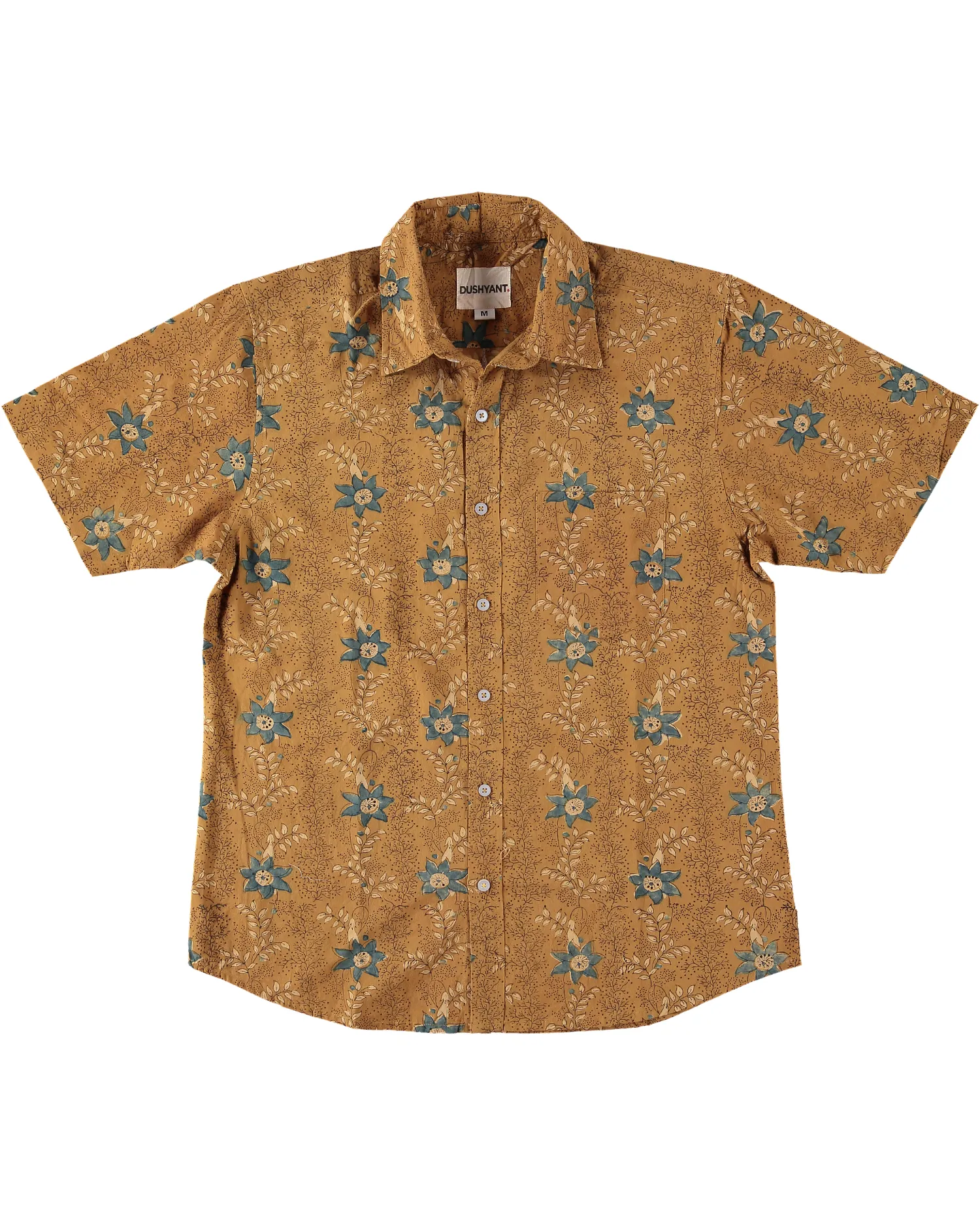 'The Folk' Shirt in Mustard and Indigo Floral sold by Dushyant product image thumbnail 2