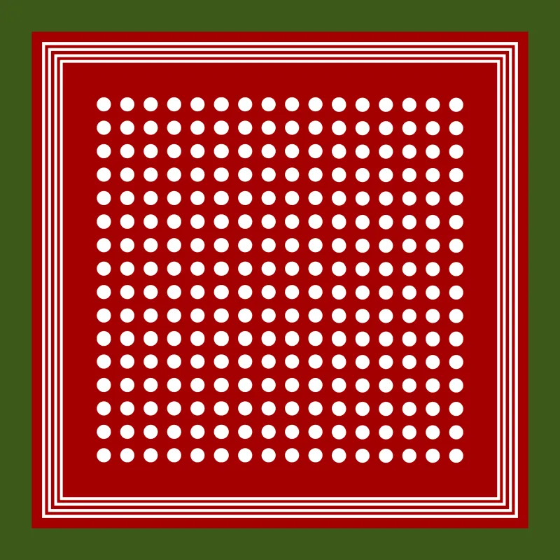Archie Bandana No. 33 - Red and White Dots with Olive made by Dushyant