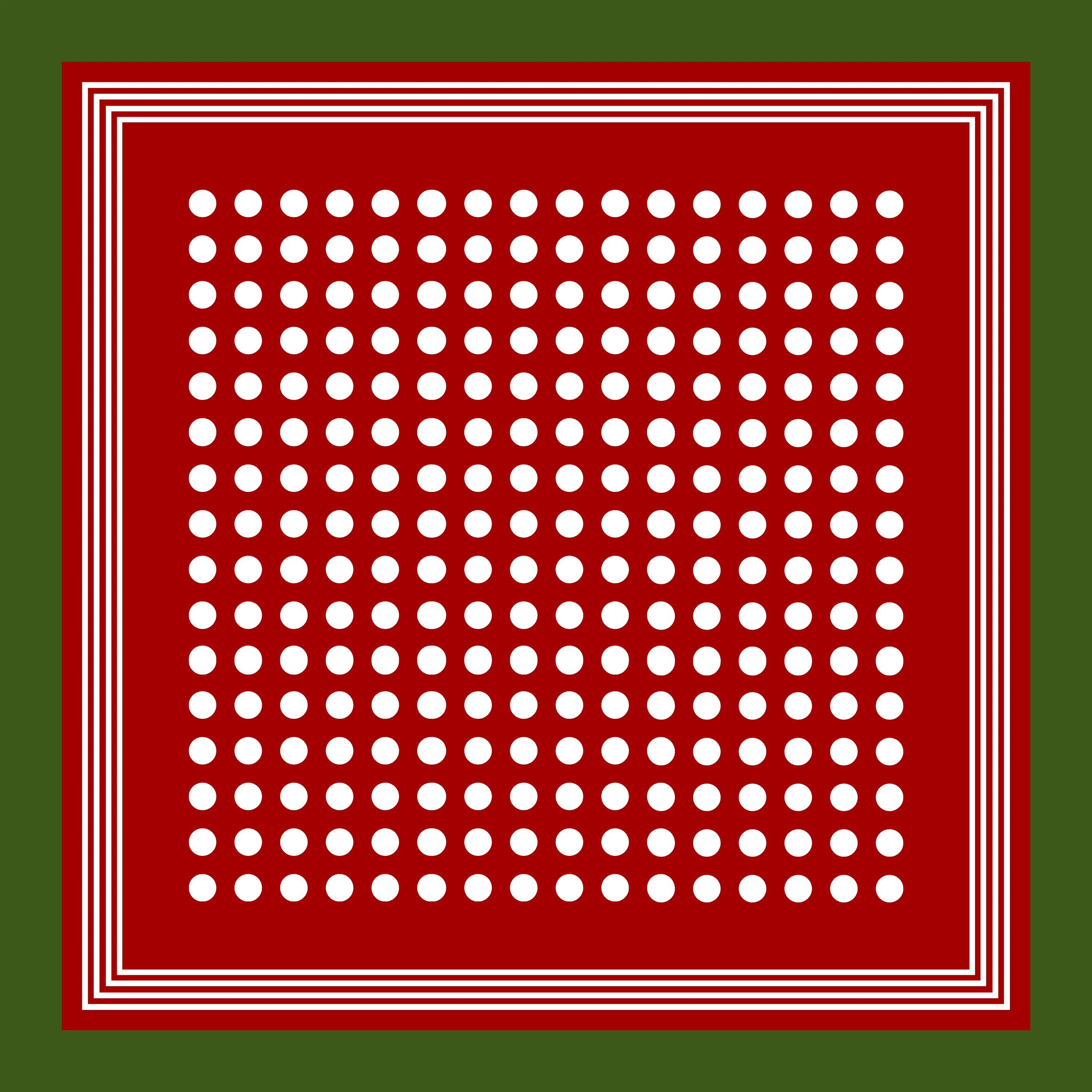 Archie Bandana No. 33 - Red and White Dots with Olive sold by Dushyant