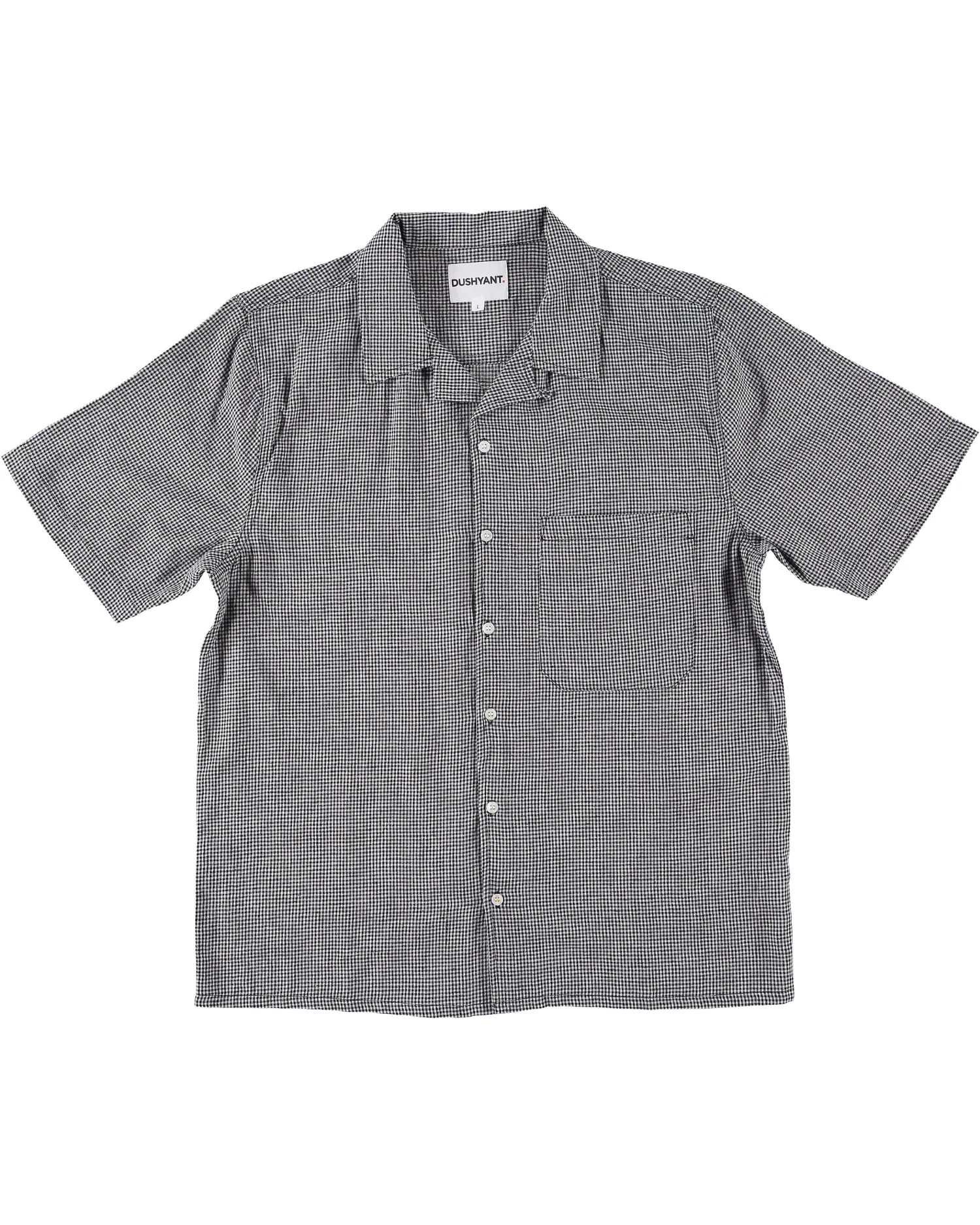 'The Don' Camp Shirt in Black and White Micro Checks sold by Dushyant product image thumbnail 2