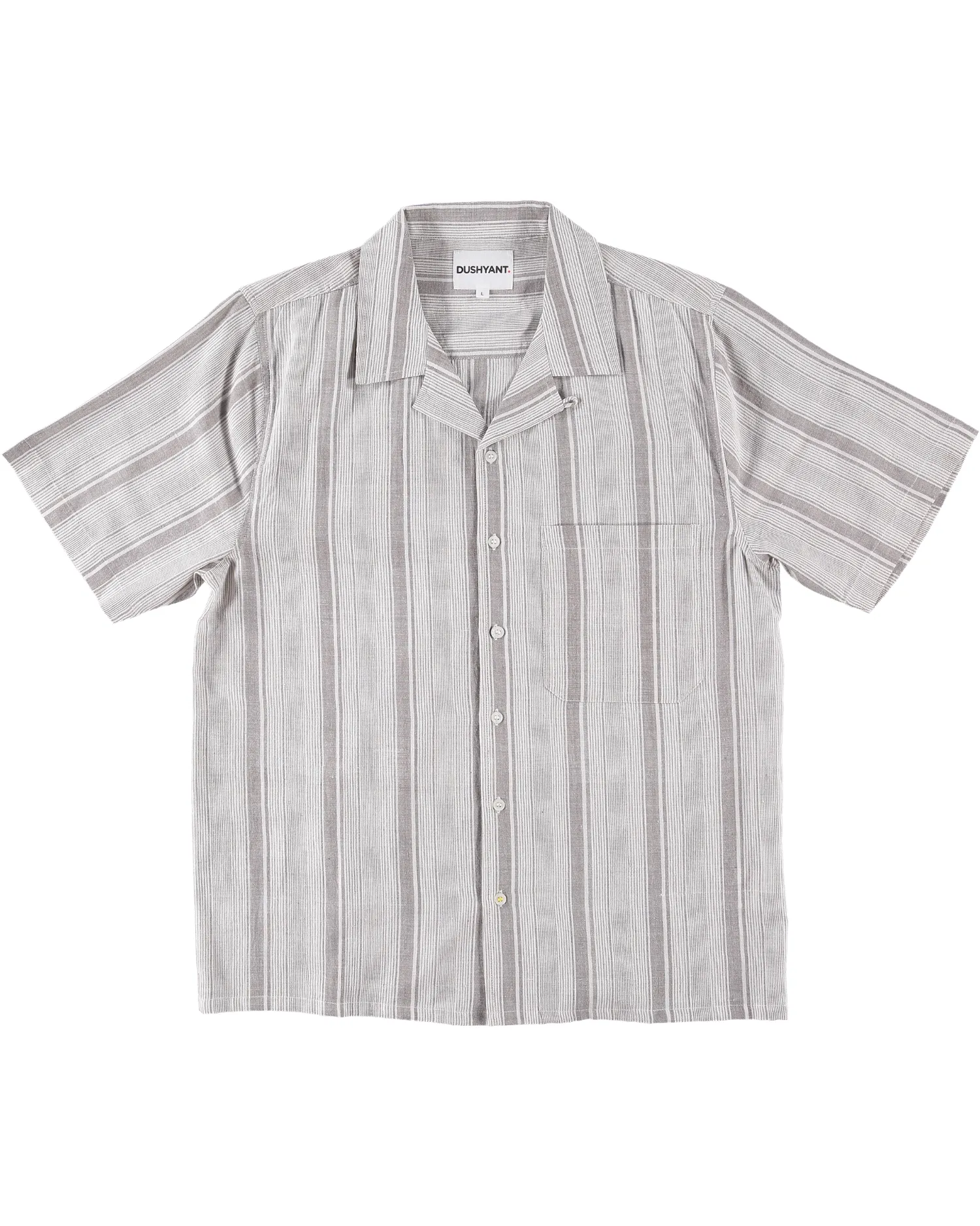 'The Don' Camp Shirt in White and Gray Stripes sold by Dushyant product image thumbnail 2