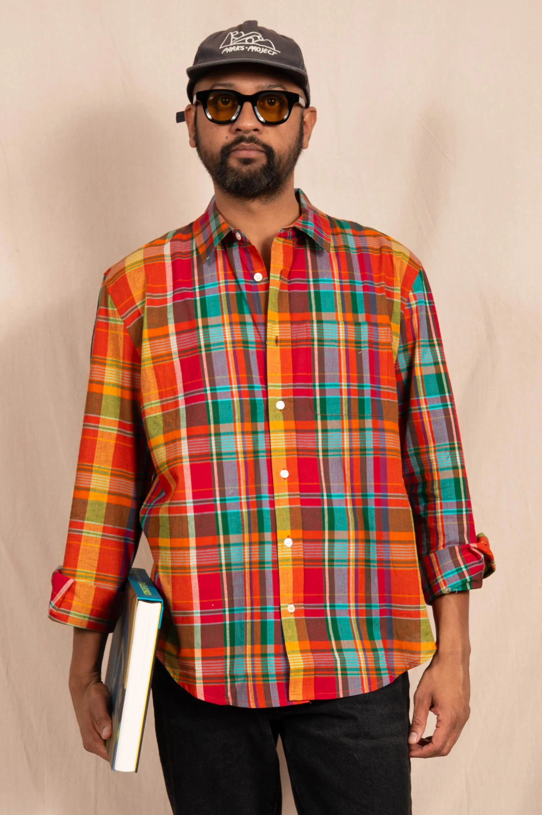 'The Brady' Long Sleeve Shirt in Red Madras Checks sold by Dushyant product image thumbnail 4