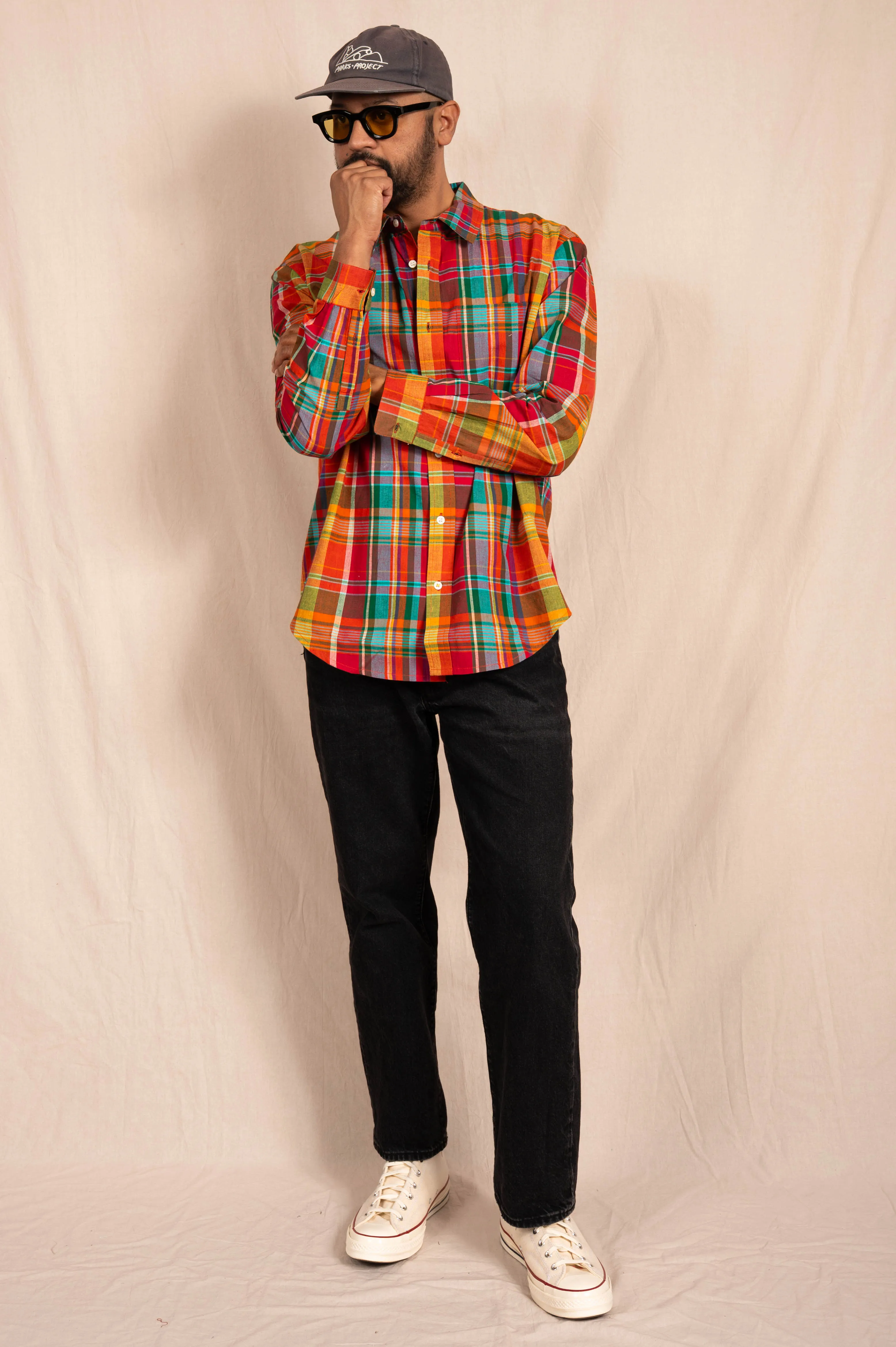 'The Brady' Long Sleeve Shirt in Red Madras Checks sold by Dushyant product image thumbnail 3