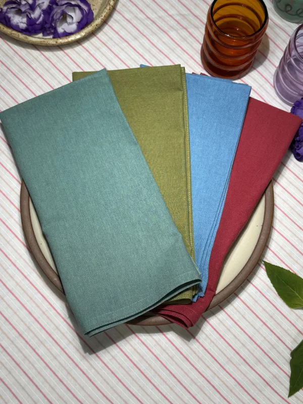 Emma Napkins - Natural Dyed - Assorted Colors - Set of 4 made by Dushyant