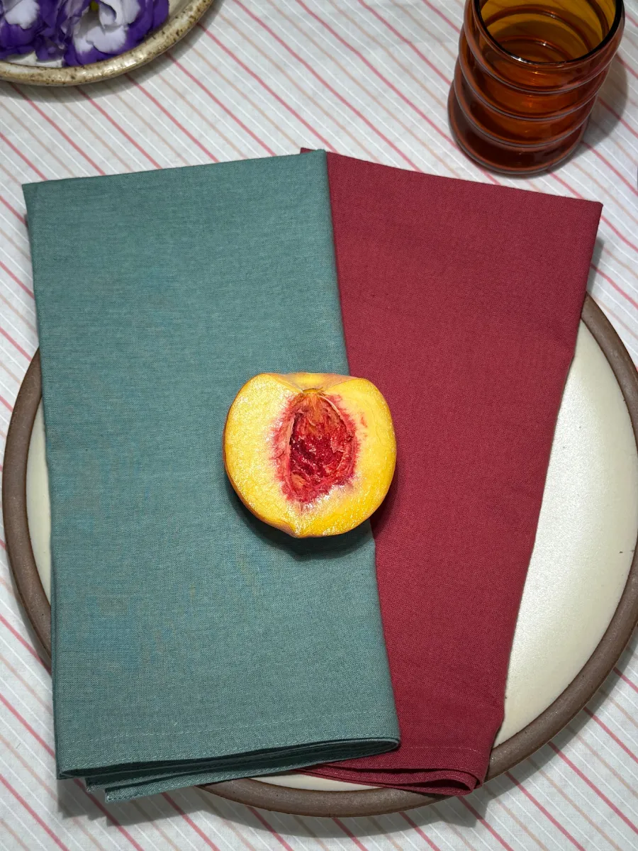 Emma Napkins - Natural Dyed - Sea Green - Set of 4 sold by Dushyant product image thumbnail 2