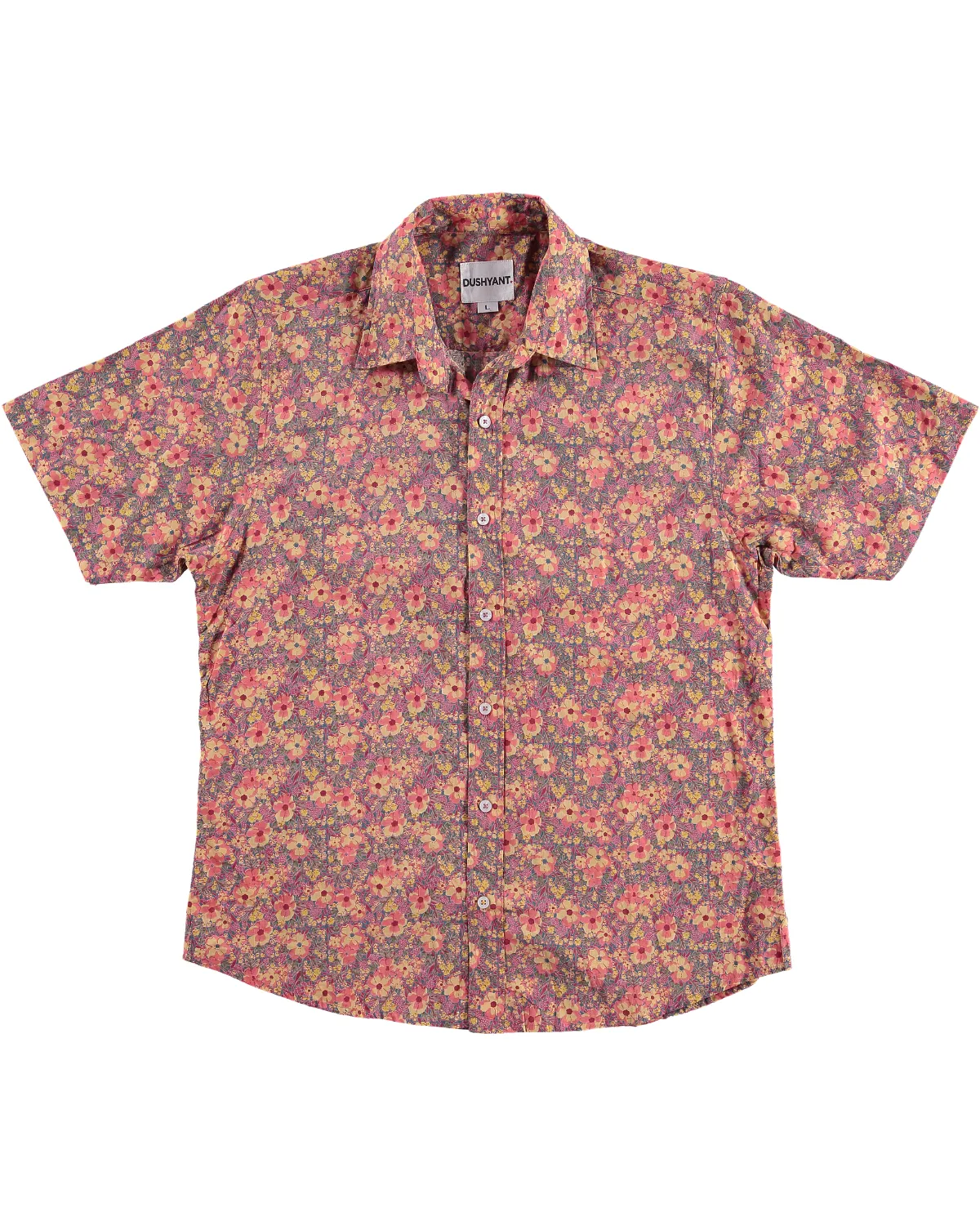 Hand Printed 'The Folk' Short Sleeve Shirt in Pastel Floral sold by Dushyant product image thumbnail 2