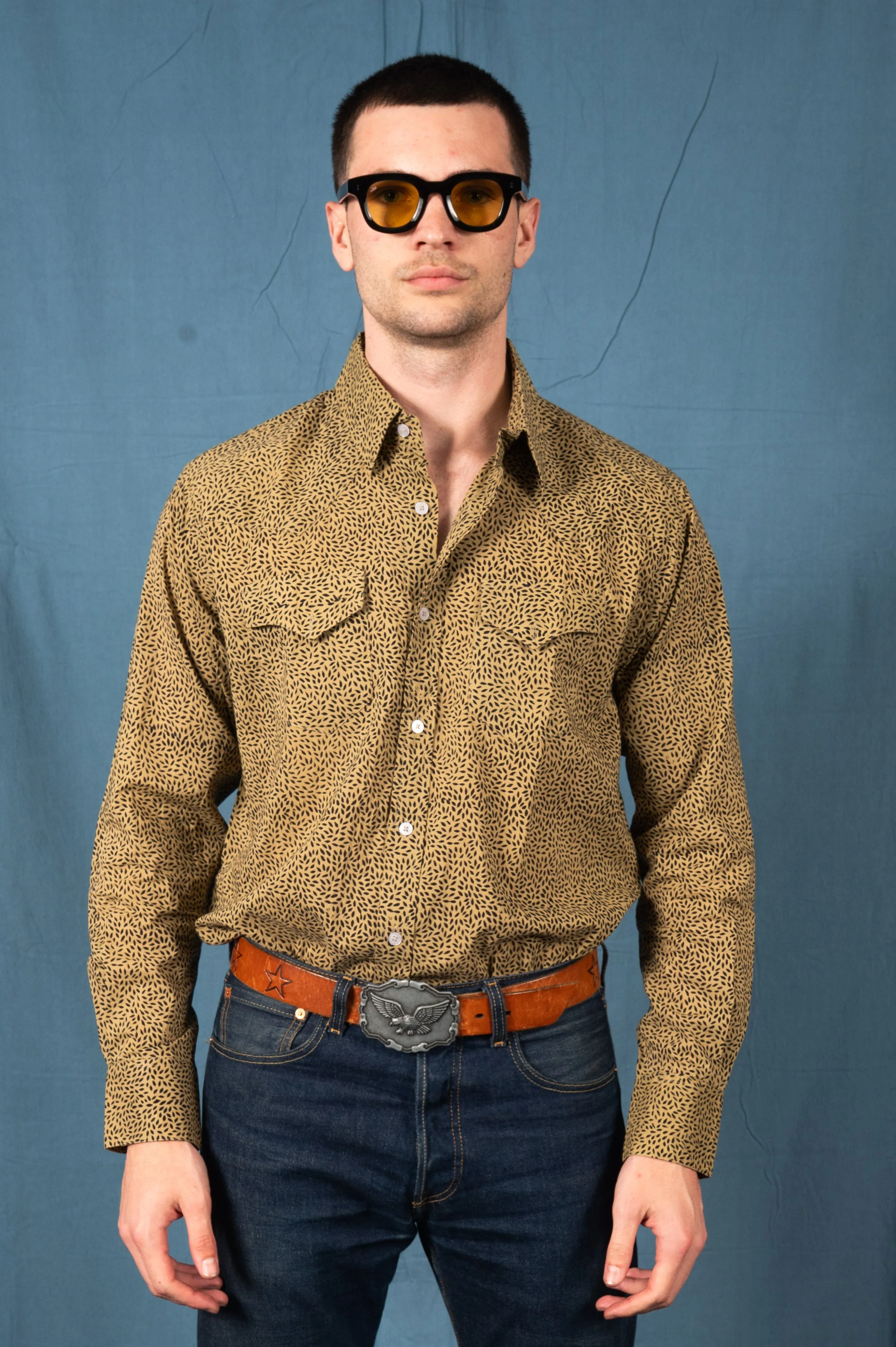 'The Bandit' Western Shirt in Kiwi Seeds print sold by Dushyant product image thumbnail 2