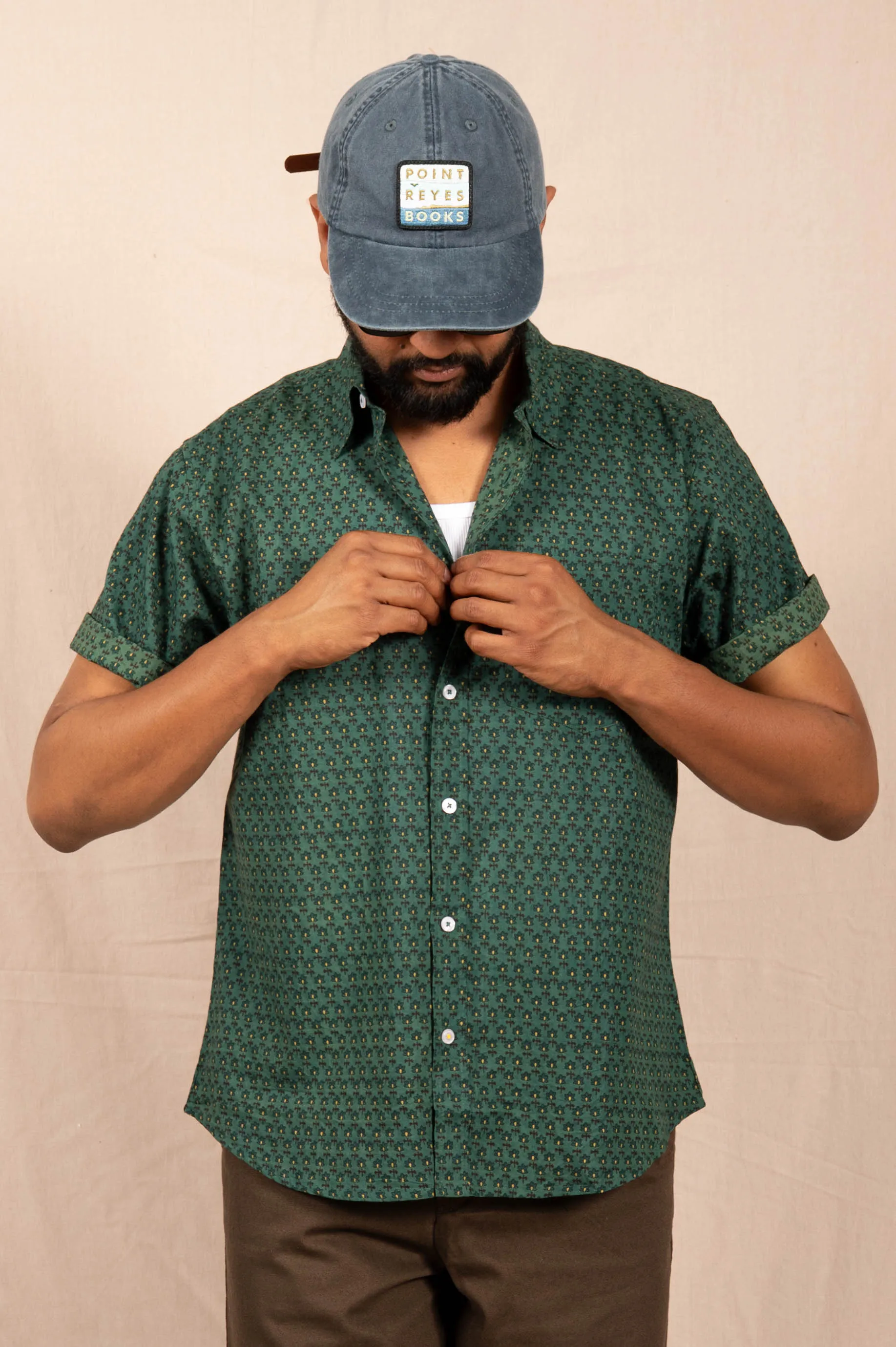 'The Folk' Shirt in Teal Motif Print sold by Dushyant product image thumbnail 3