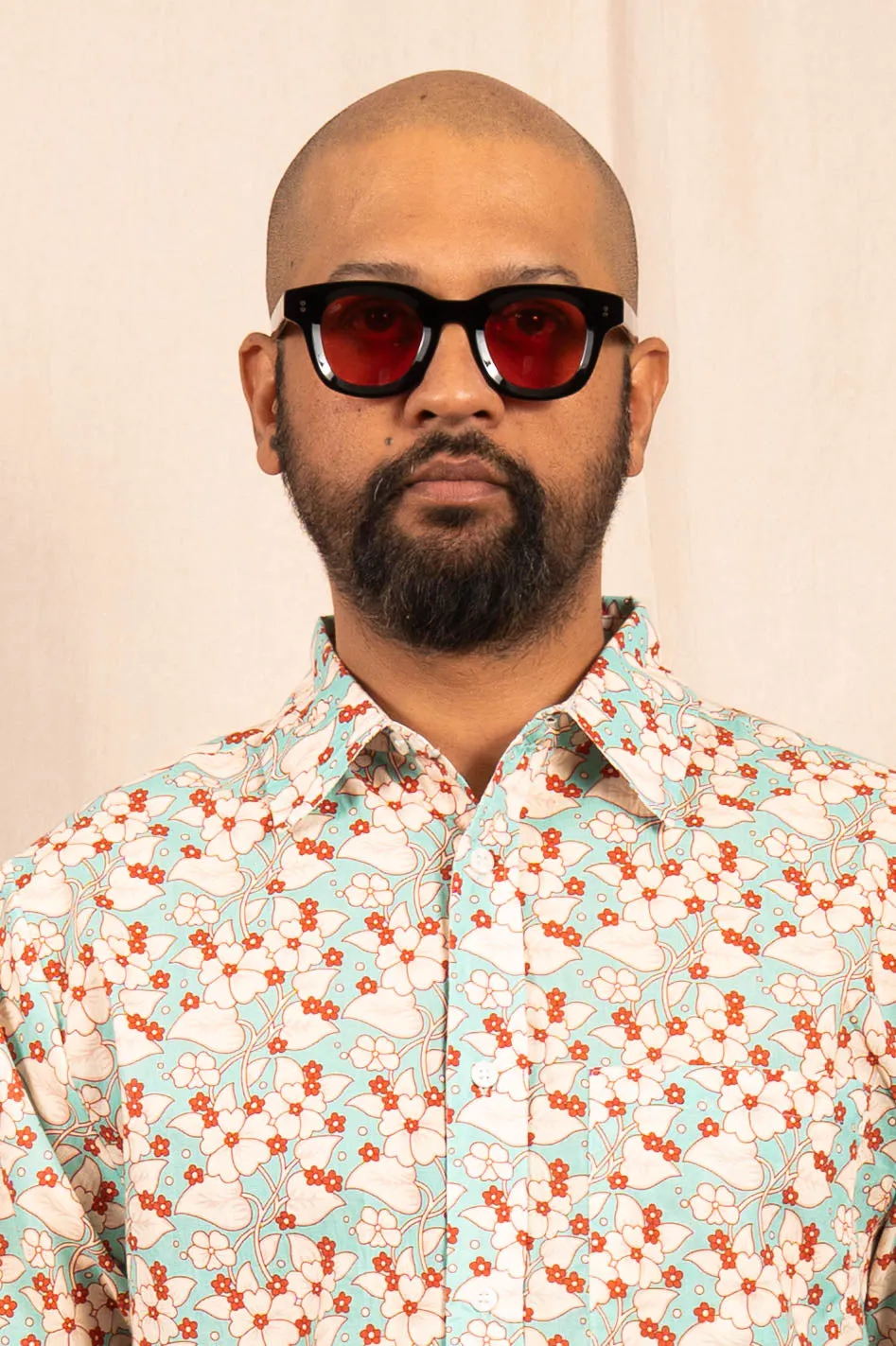 'The Folk' Shirt in Turquoise Floral Print sold by Dushyant product image thumbnail 3