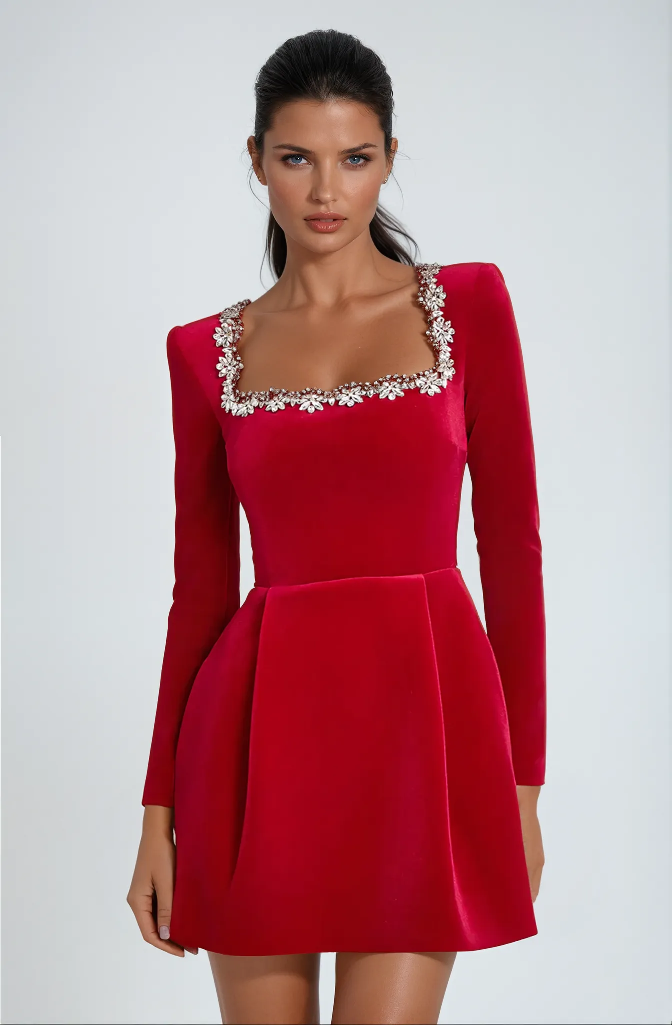 Chiara's Embellished Velvet Mini Dress sold by Chiara product image thumbnail 4