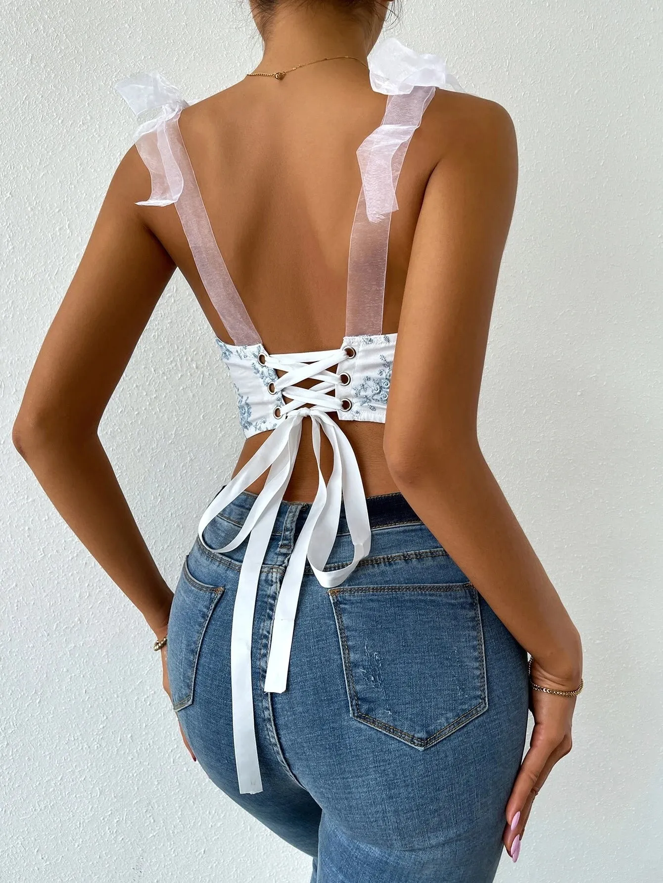 Chiara's Tie Strap Floral Cami Top sold by Chiara product image thumbnail 3