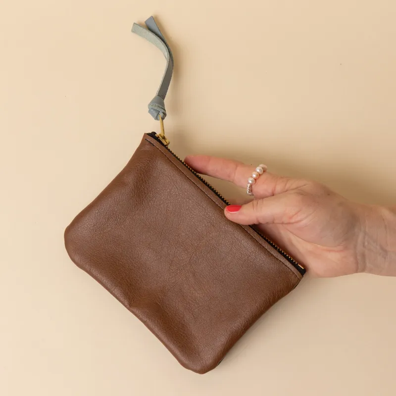 Black/Upcycled Brown Essential Pouch made by Baqette