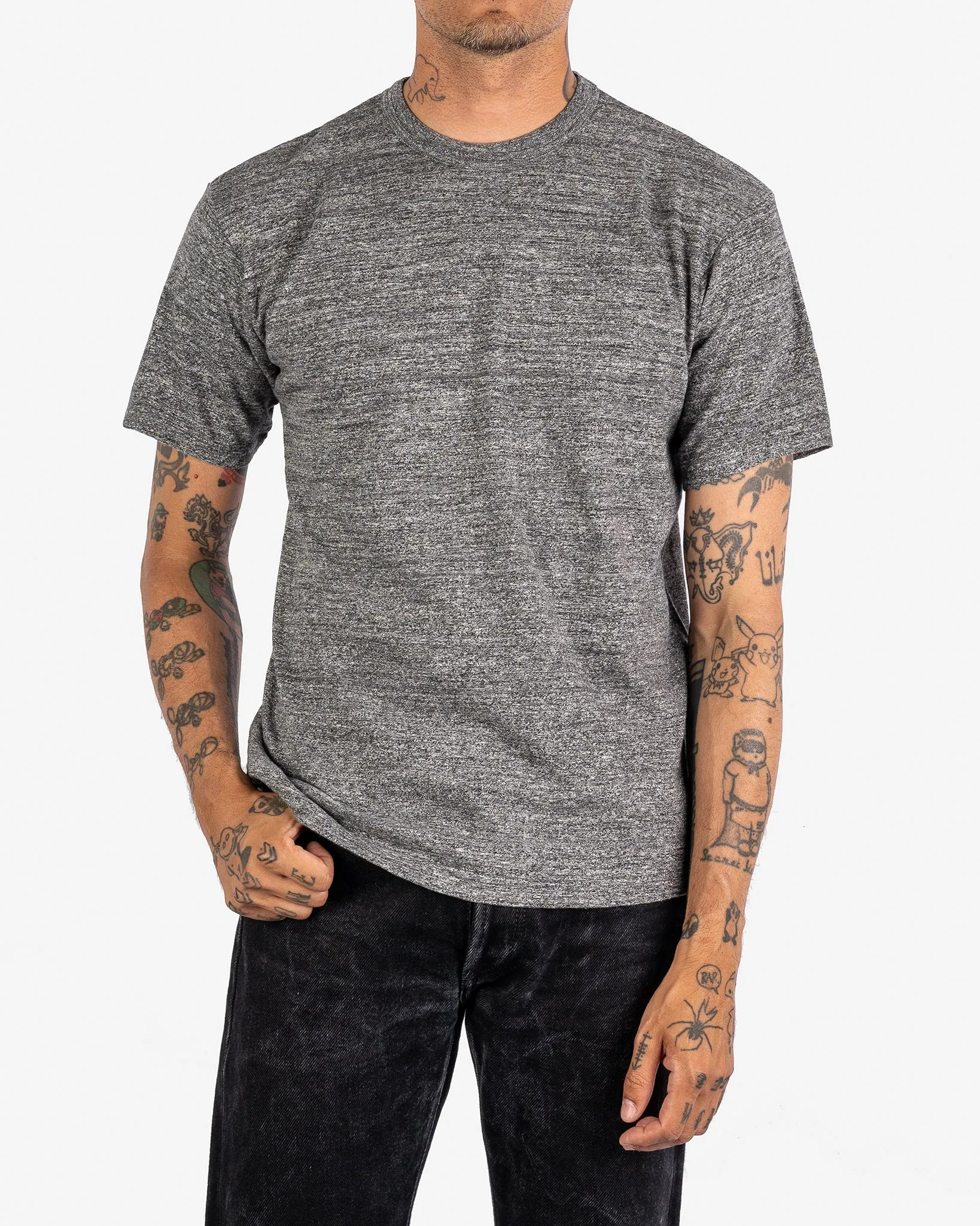 6.5oz Loopwheel Crew Neck T-Shirt with longer body - Grey sold by Iron Heart product image thumbnail 2