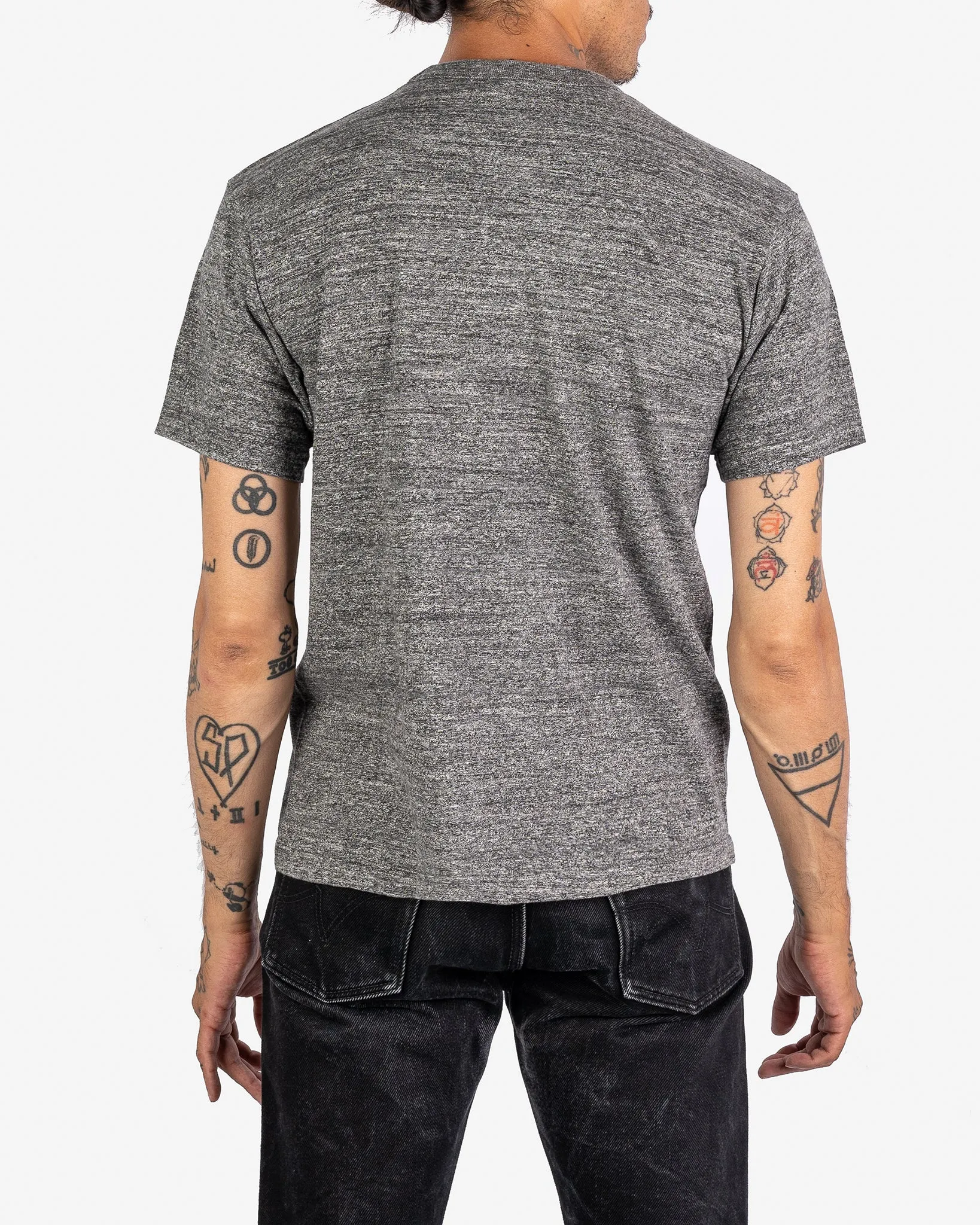 6.5oz Loopwheel Crew Neck T-Shirt with longer body - Grey sold by Iron Heart product image thumbnail 3