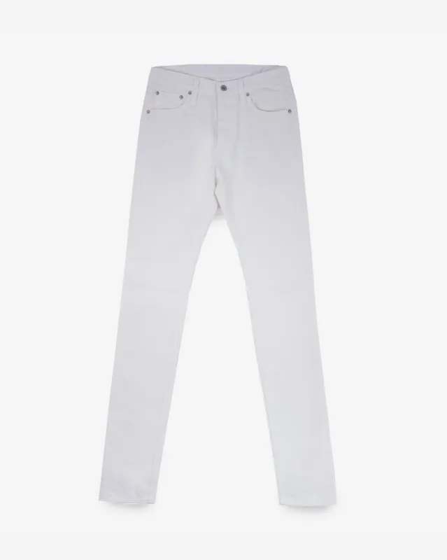 13.5oz Denim Slim Tapered Cut Jeans - White sold by Iron Heart