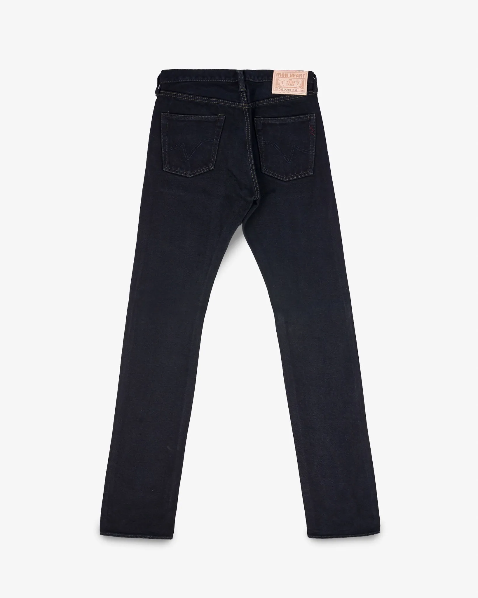 21oz Selvedge Denim Slim Cut Jeans - Indigo Overdyed Black (with Tonal Pocket Arcs) sold by Iron Heart product image thumbnail 2