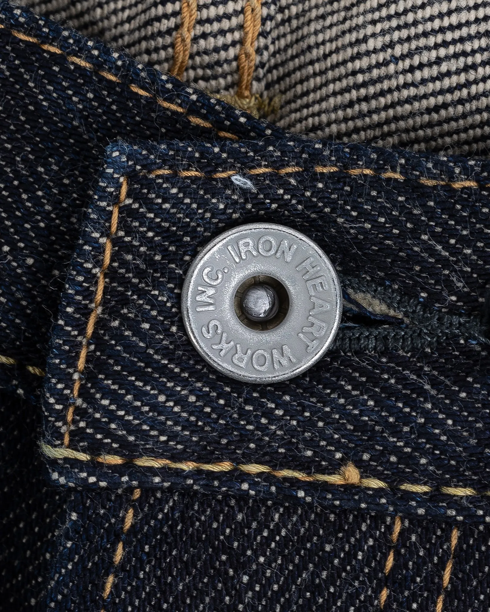 21oz Selvedge Denim Slim Cut Jeans - Indigo (with Tonal Pocket Arcs) sold by Iron Heart product image thumbnail 4