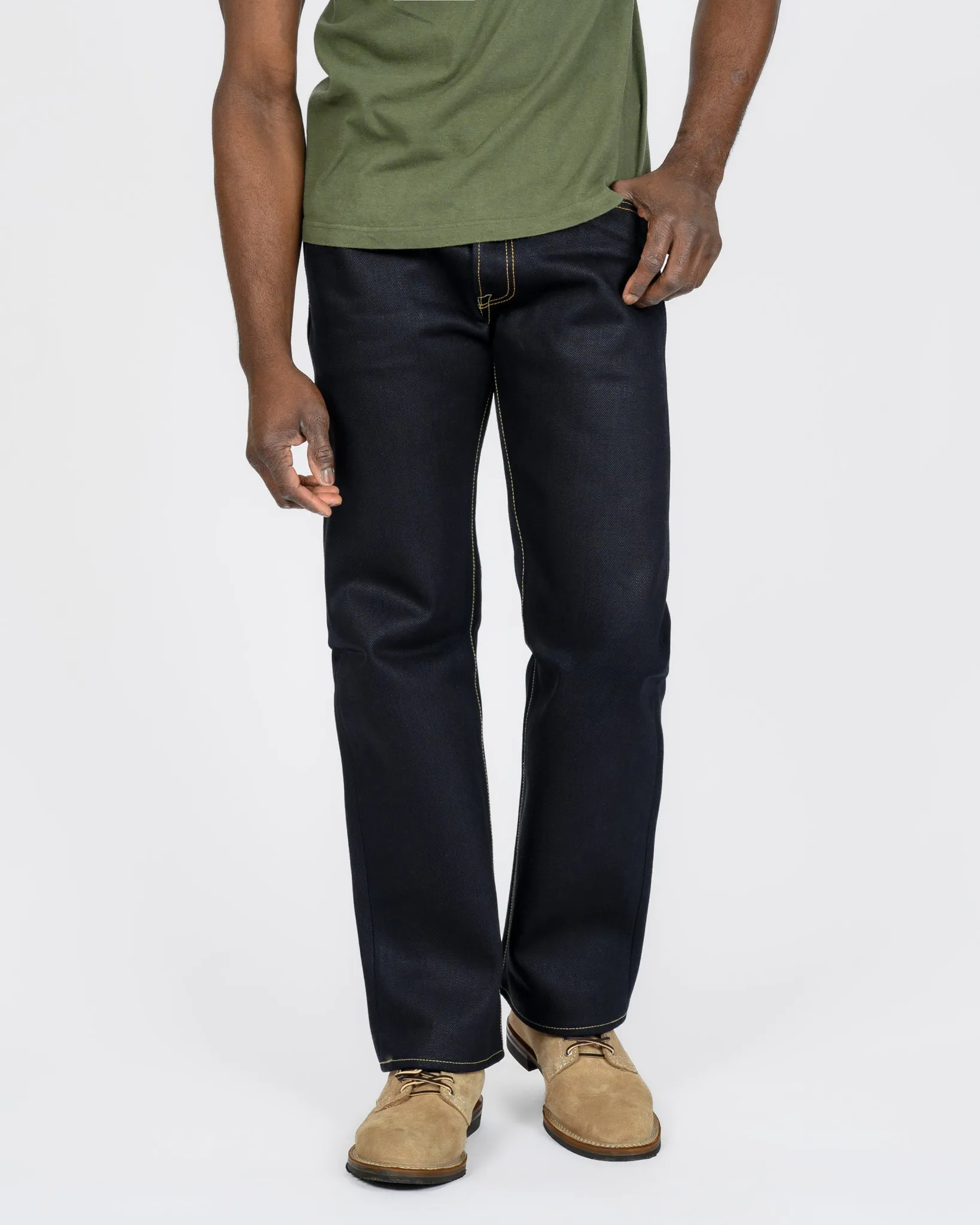25oz Selvedge Denim Straight Cut Jeans - Indigo/Black sold by Iron Heart product image thumbnail 2