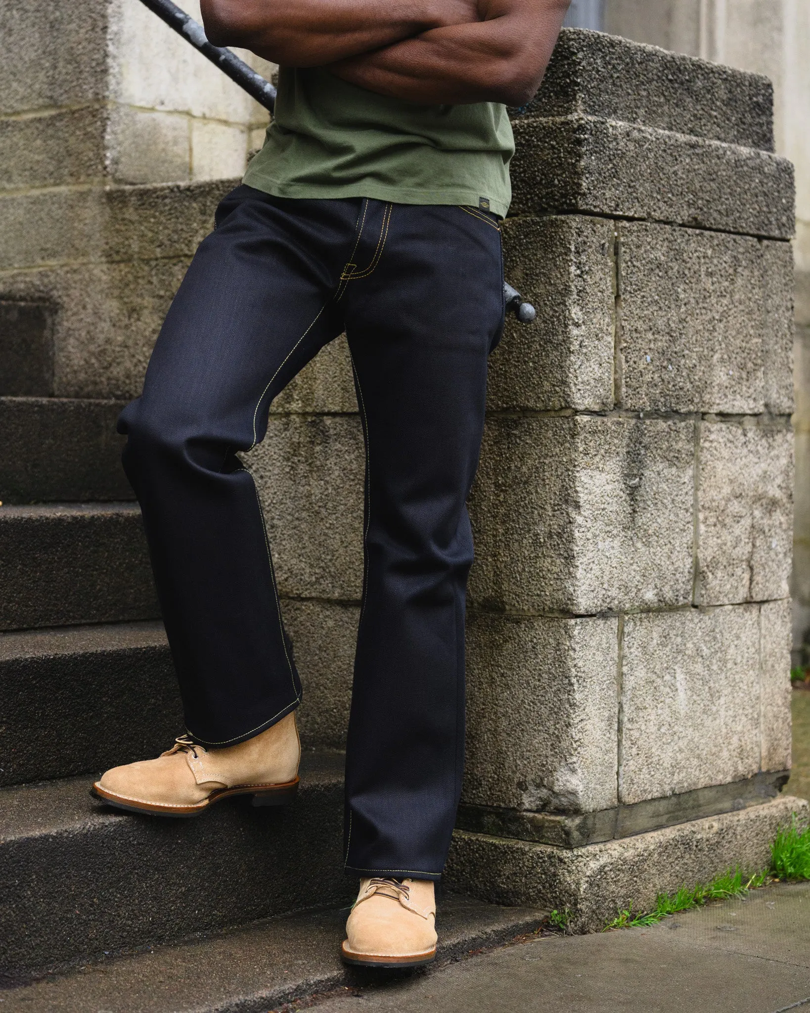 25oz Selvedge Denim Straight Cut Jeans - Indigo/Black sold by Iron Heart product image thumbnail 4