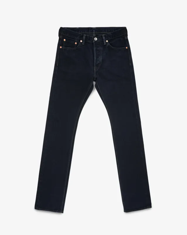 21oz Selvedge Denim Slim Cut Jeans - Indigo Overdyed Black sold by Iron Heart