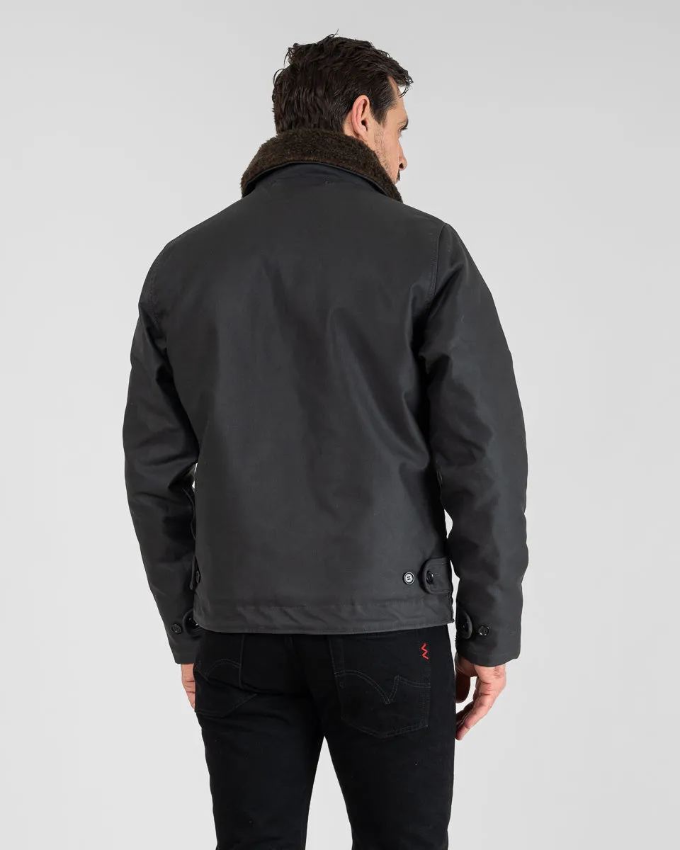 Oiled Whipcord N1 Deck Jacket - Black sold by Iron Heart product image thumbnail 3