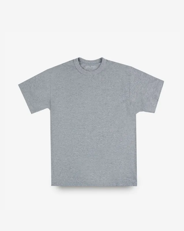 UTILITEES - 5.5oz Loopwheel Crew Neck T-Shirt - Grey sold by Iron Heart