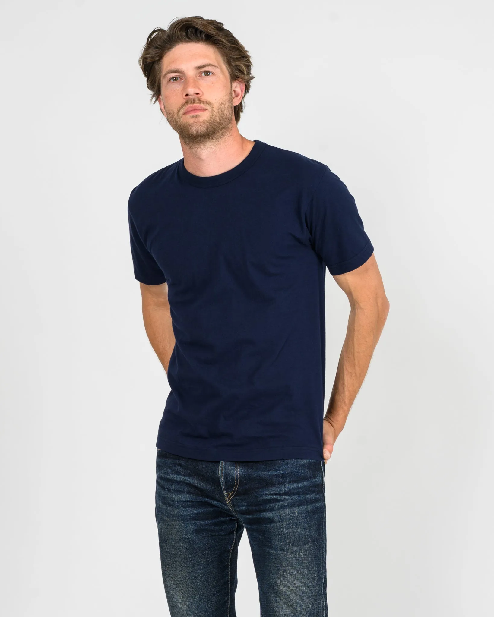 UTILITEES - 5.5oz Loopwheel Crew Neck T-Shirt - Navy Blue sold by Iron Heart product image thumbnail 2