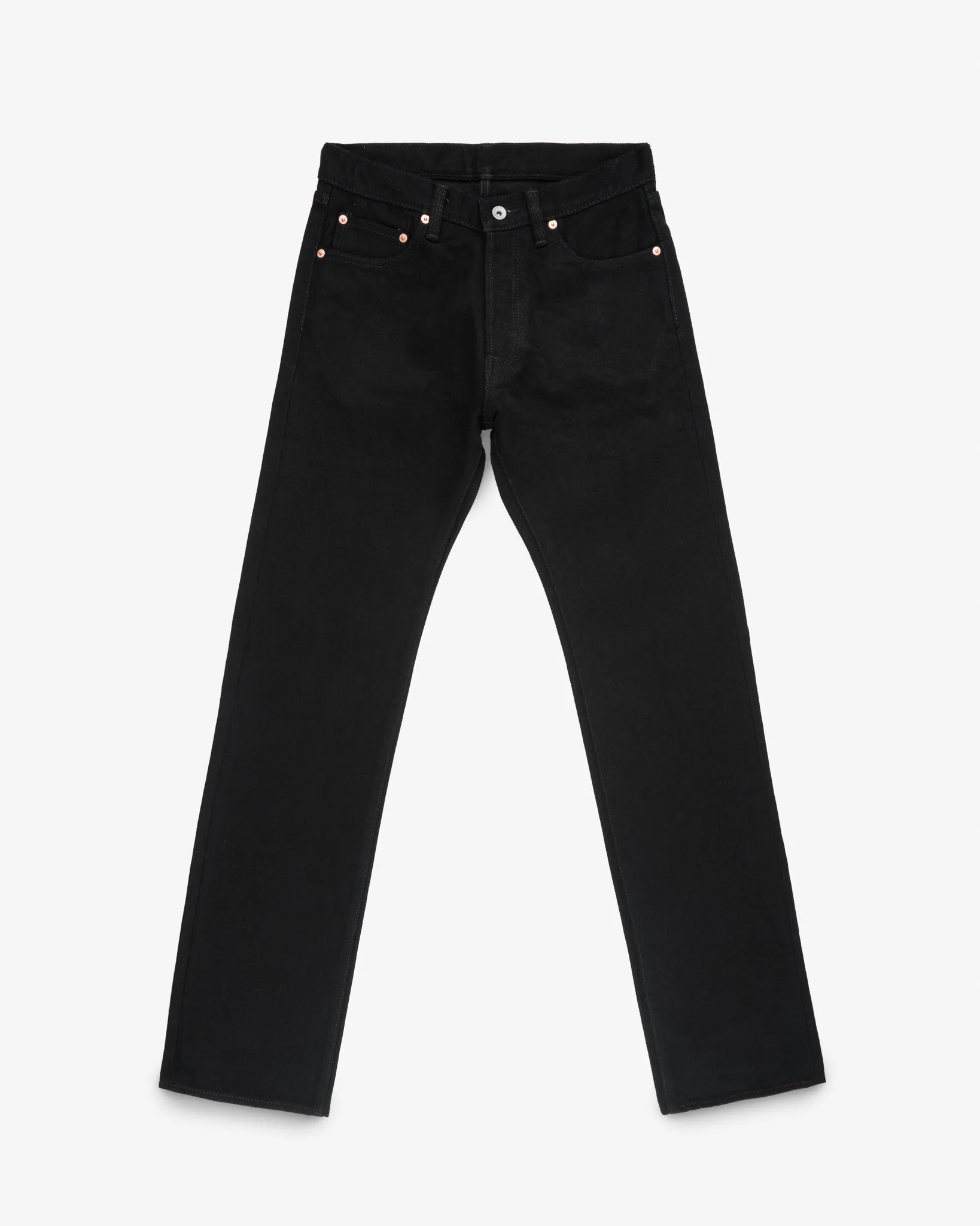 21oz Selvedge Denim Straight Cut Jeans - Superblack (Fades To Grey) sold by Iron Heart