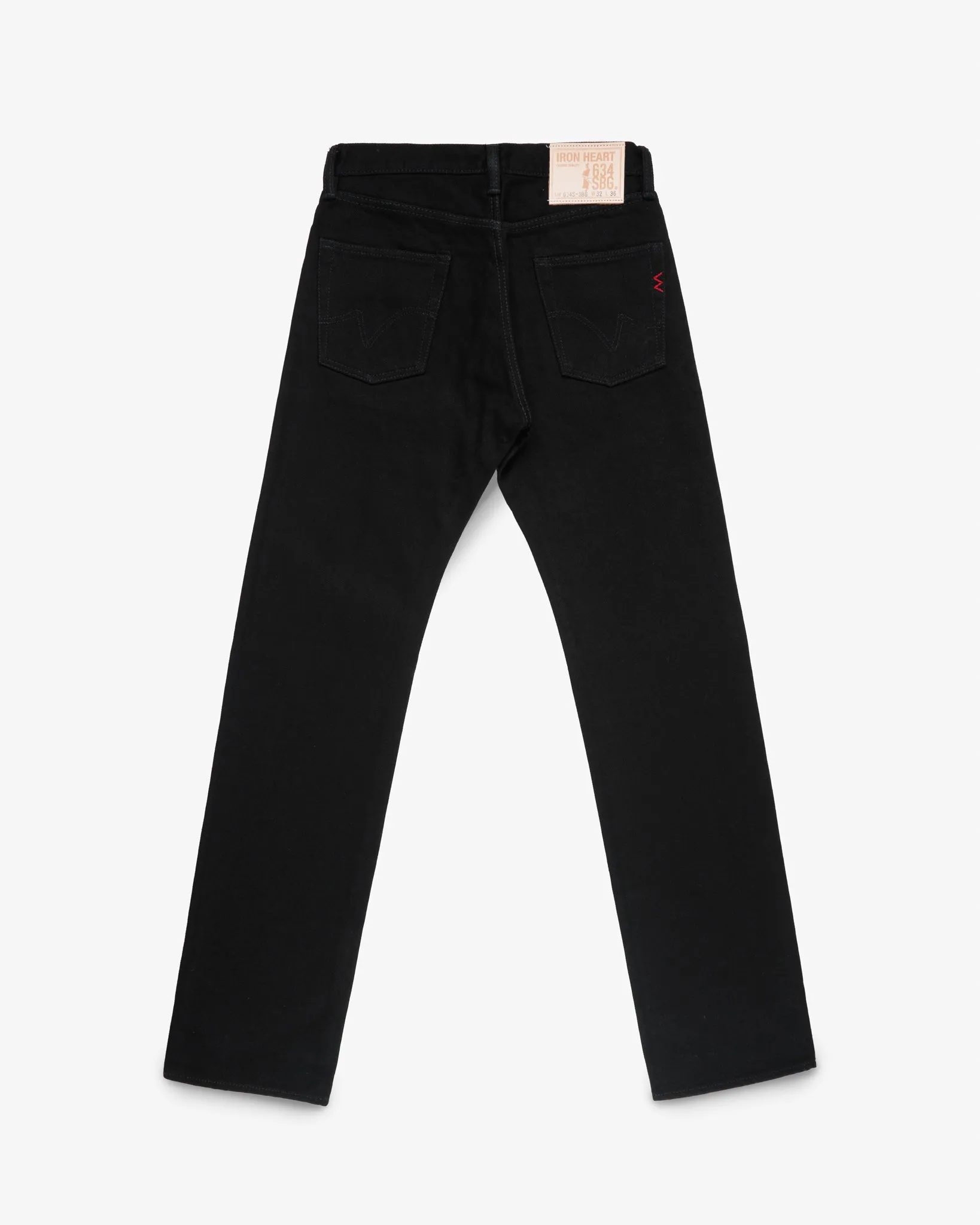 21oz Selvedge Denim Straight Cut Jeans - Superblack (Fades To Grey) sold by Iron Heart product image thumbnail 5