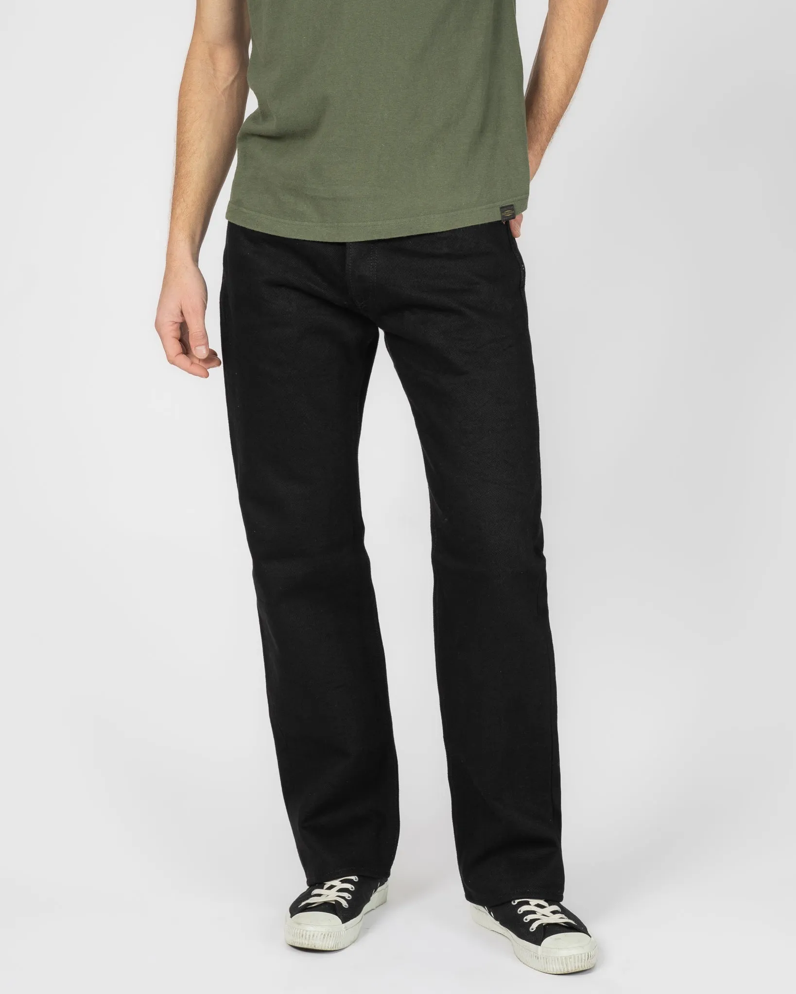 21oz Selvedge Denim Straight Cut Jeans - Superblack (Fades To Grey) sold by Iron Heart product image thumbnail 2