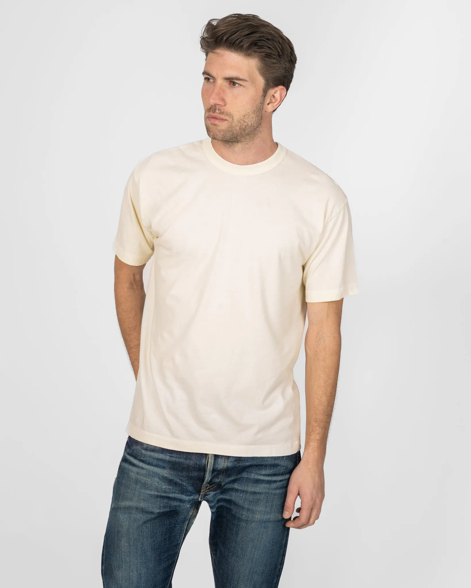 UTILITEES - 5.5oz Loopwheel Crew Neck T-Shirt - Natural Pigment Dyed Reed sold by Iron Heart product image thumbnail 2