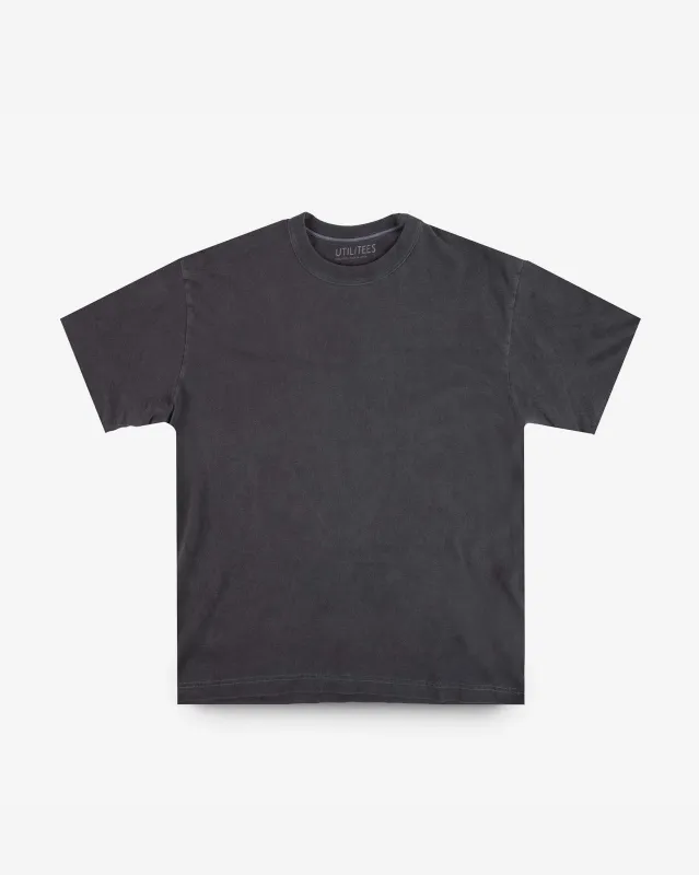 UTILITEES - 5.5oz Loopwheel Crew Neck T-Shirt - Charcoal sold by Iron Heart