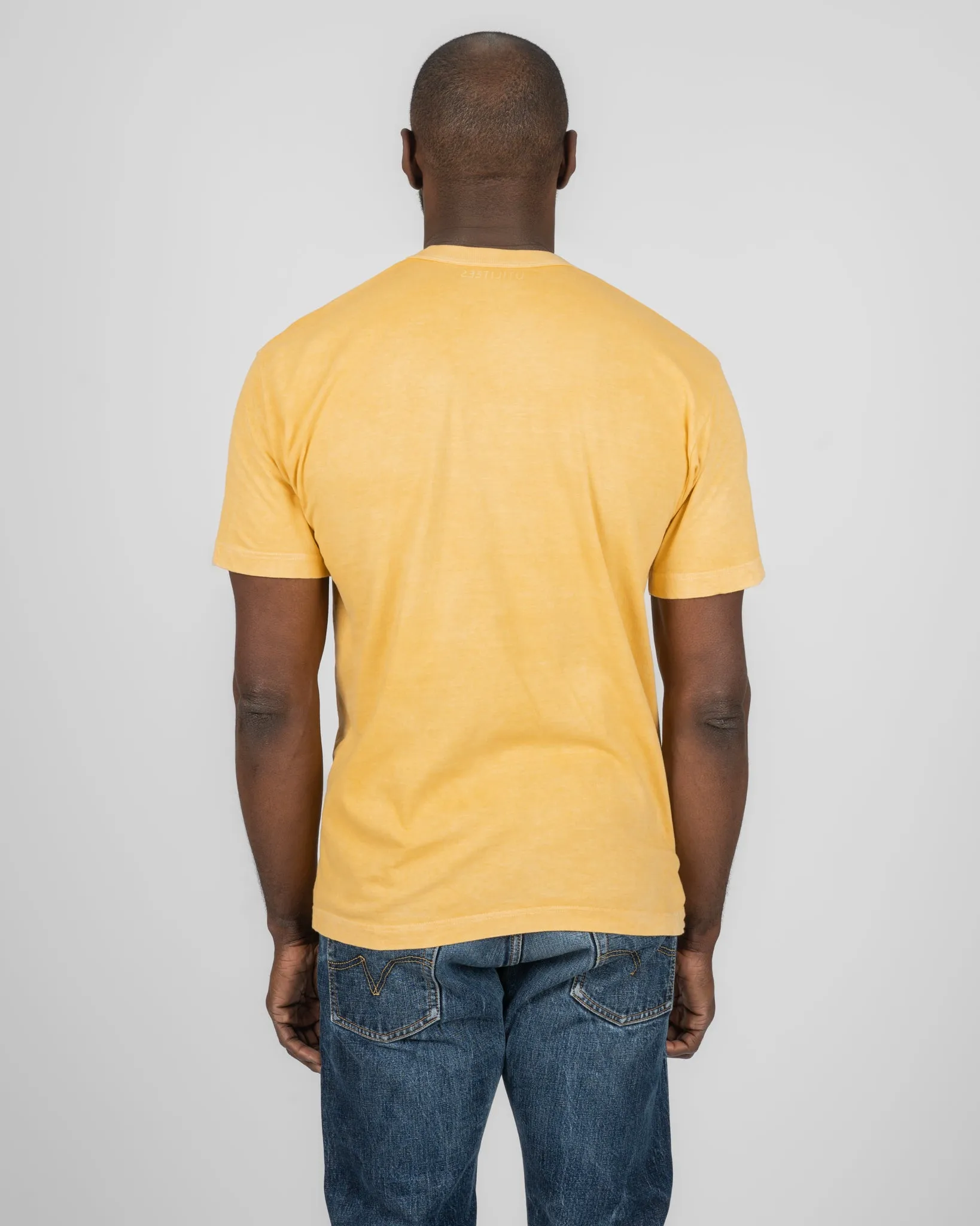 UTILITEES - 5.5oz Loopwheel Crew Neck T-Shirt - Hand Dyed Yellow sold by Iron Heart product image thumbnail 3