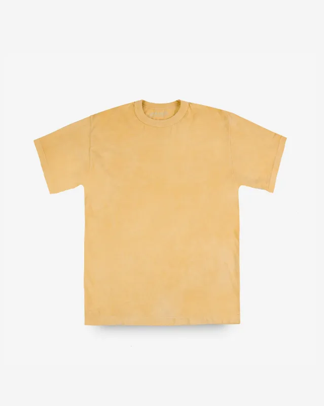 UTILITEES - 5.5oz Loopwheel Crew Neck T-Shirt - Hand Dyed Yellow sold by Iron Heart