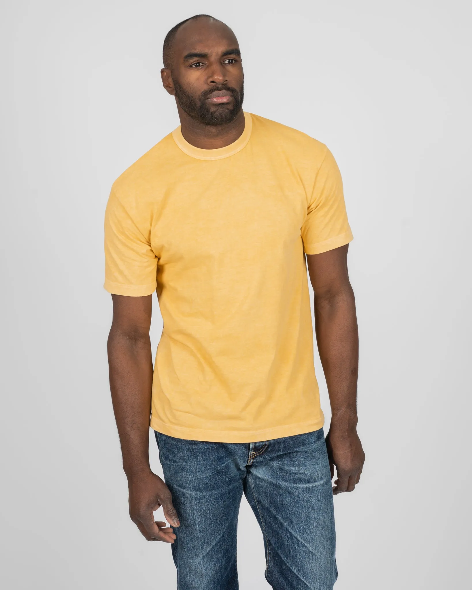 UTILITEES - 5.5oz Loopwheel Crew Neck T-Shirt - Hand Dyed Yellow sold by Iron Heart product image thumbnail 2