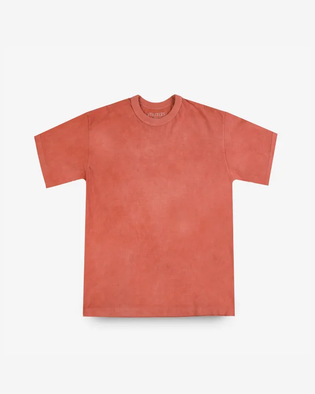 UTILITEES - 5.5oz Loopwheel Crew Neck T-Shirt - Hand Dyed Coral Pink sold by Iron Heart