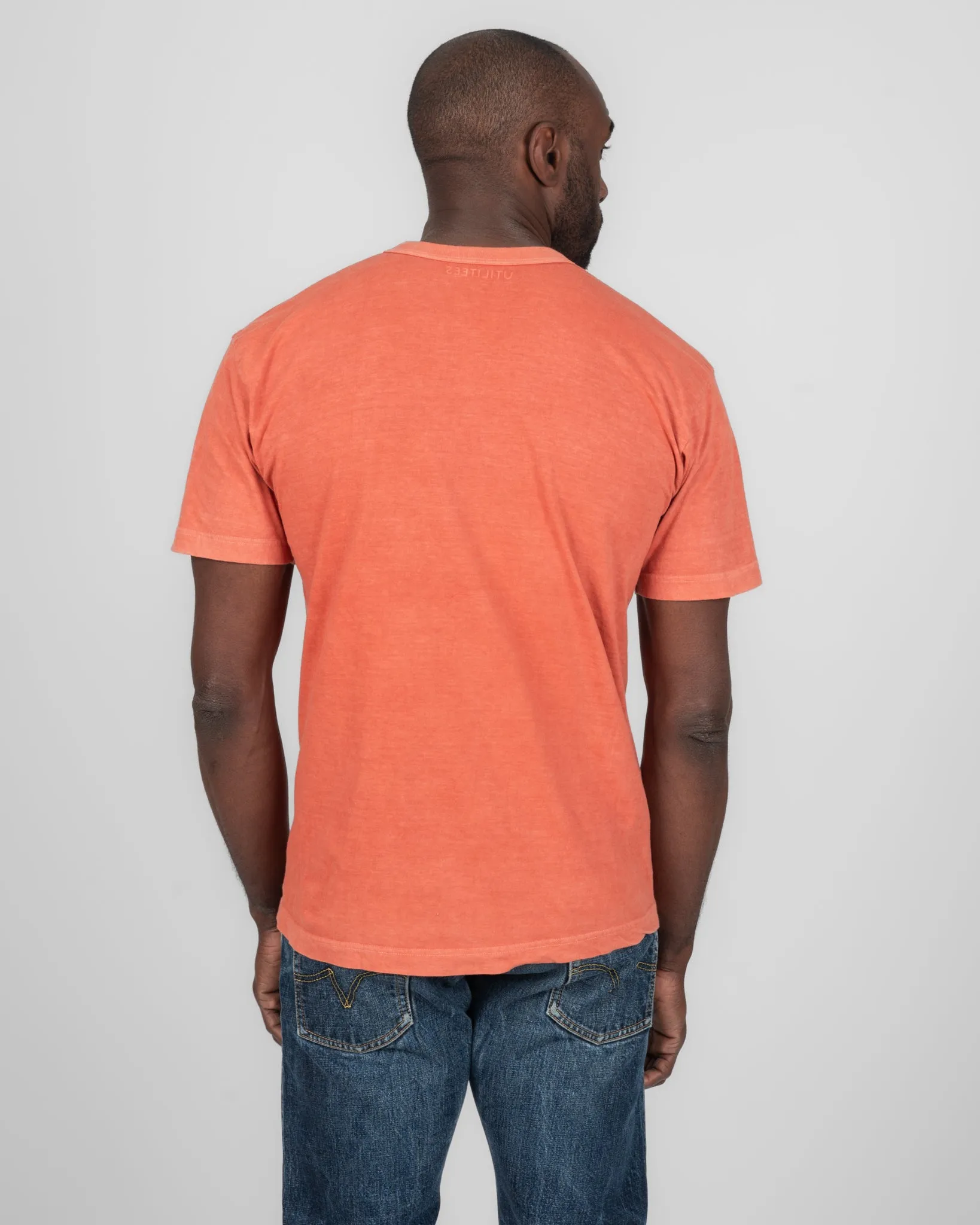 UTILITEES - 5.5oz Loopwheel Crew Neck T-Shirt - Hand Dyed Coral Pink sold by Iron Heart product image thumbnail 3