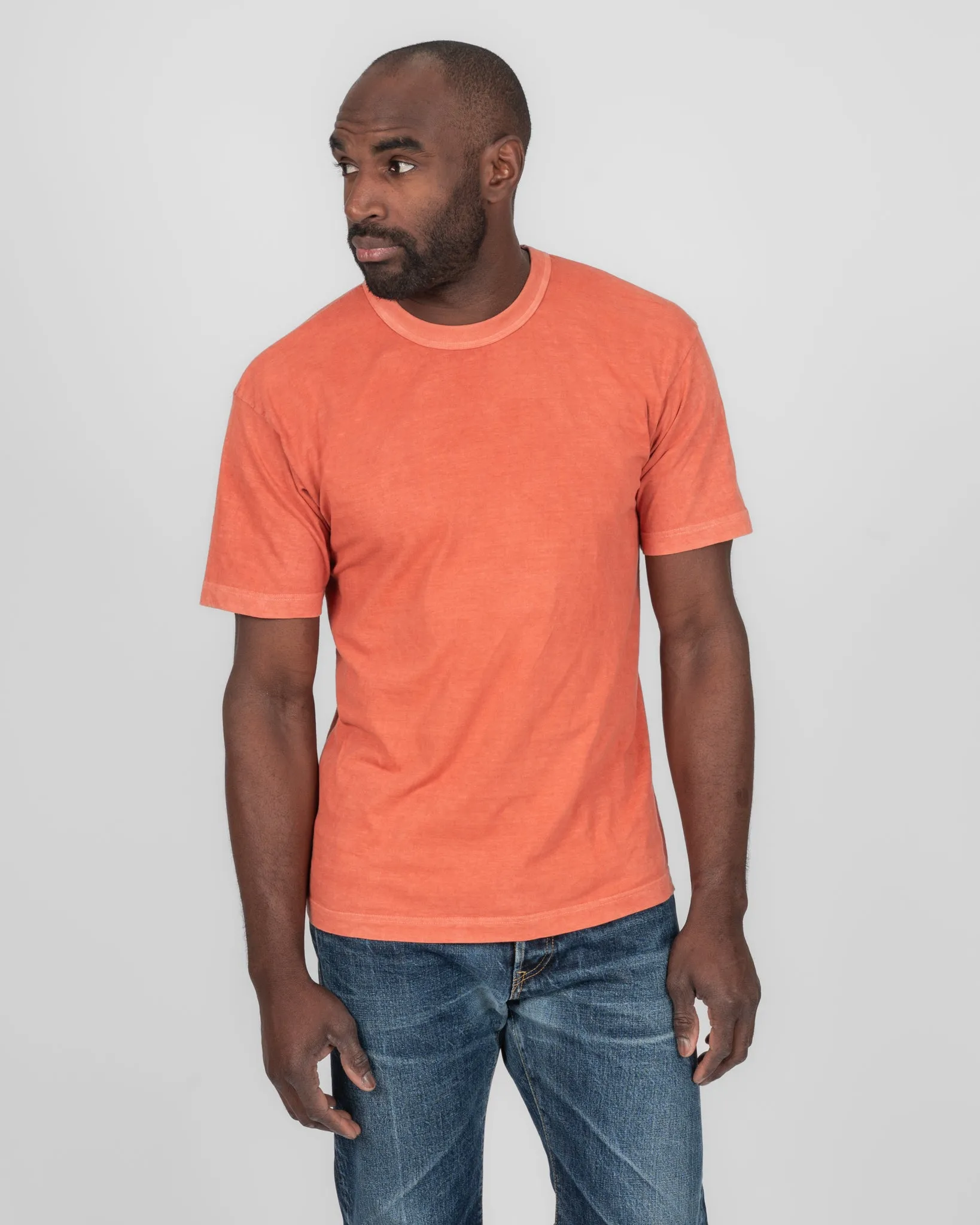 UTILITEES - 5.5oz Loopwheel Crew Neck T-Shirt - Hand Dyed Coral Pink sold by Iron Heart product image thumbnail 2