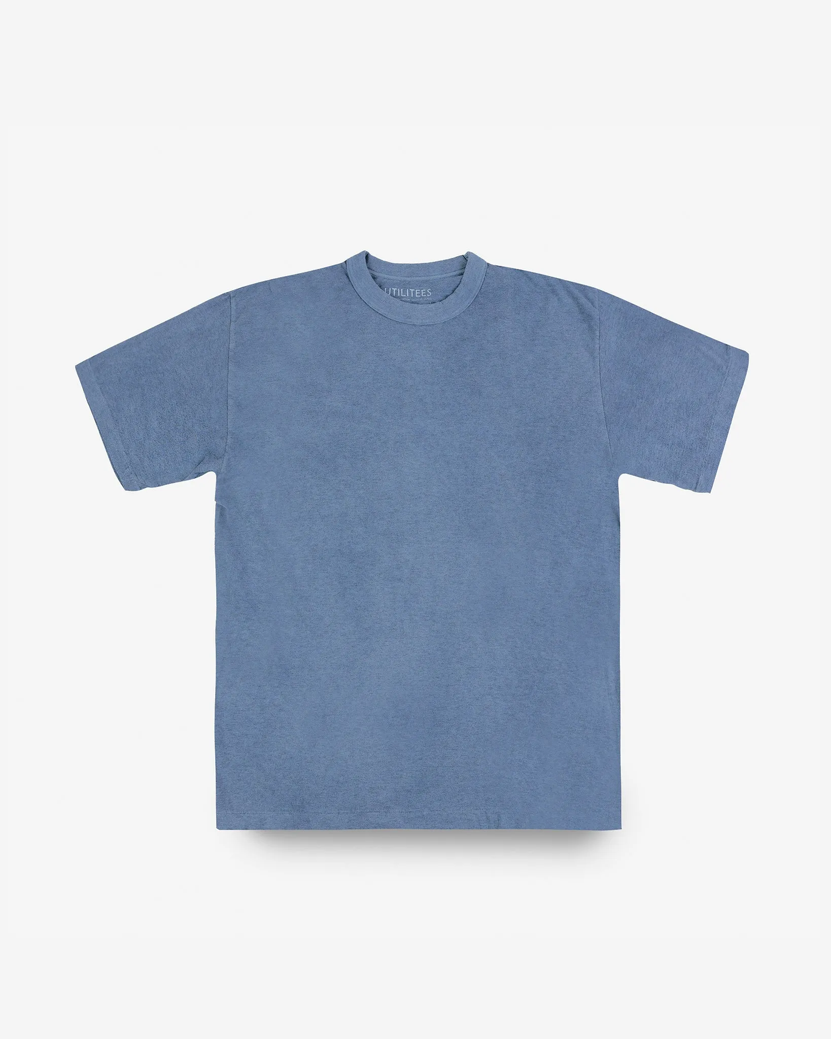 UTILITEES - 5.5oz Loopwheel Crew Neck T-Shirt - Natural Indigo / White Body sold by Iron Heart