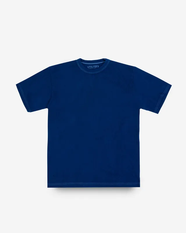 UTILITEES - 5.5oz Loopwheel Crew Neck T-Shirt - Pure Indigo sold by Iron Heart
